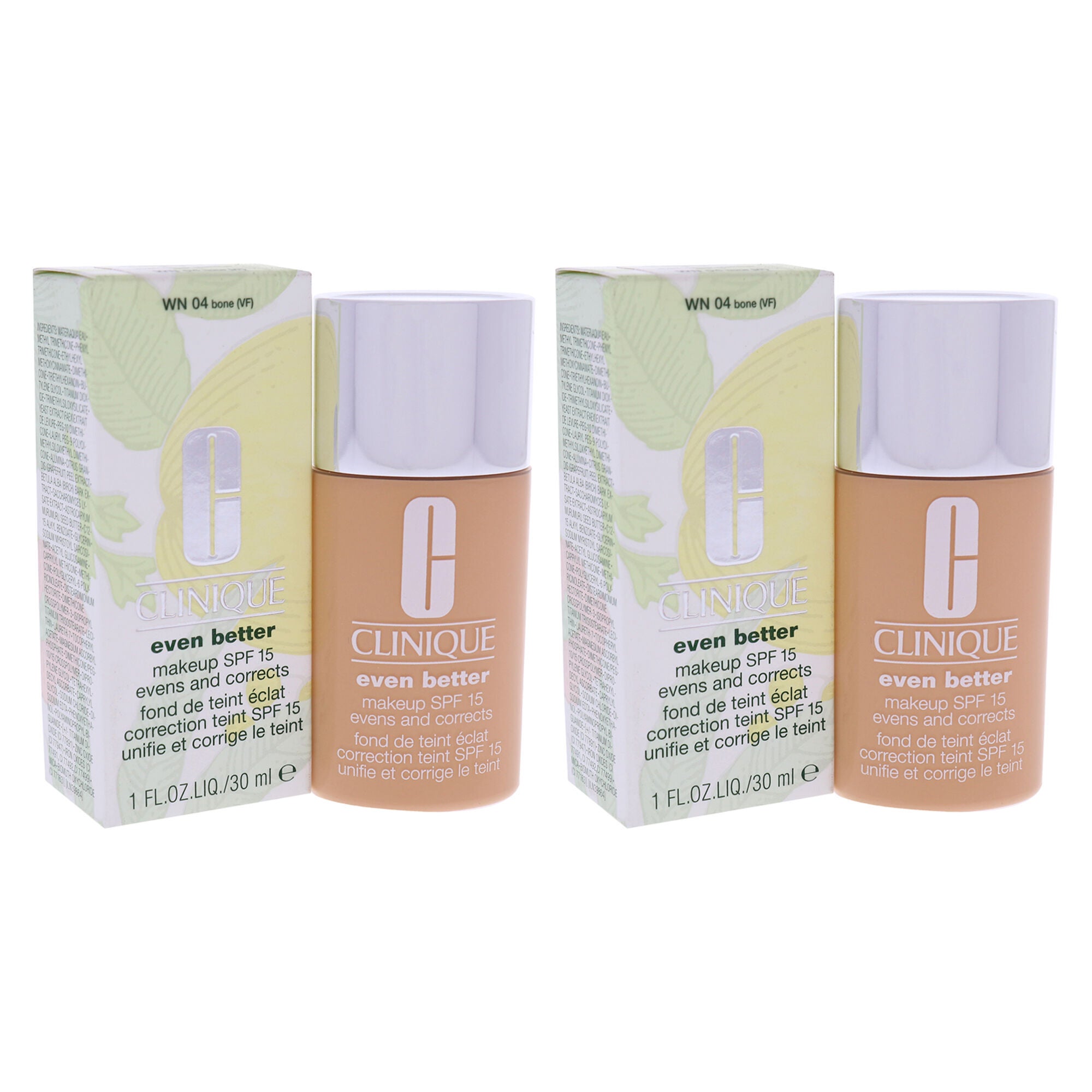 Even Better Makeup SPF 15 - WN 04 Bone by Clinique for Women - 1 oz Foundation - Pack of 2, Brown, alternate image number 2