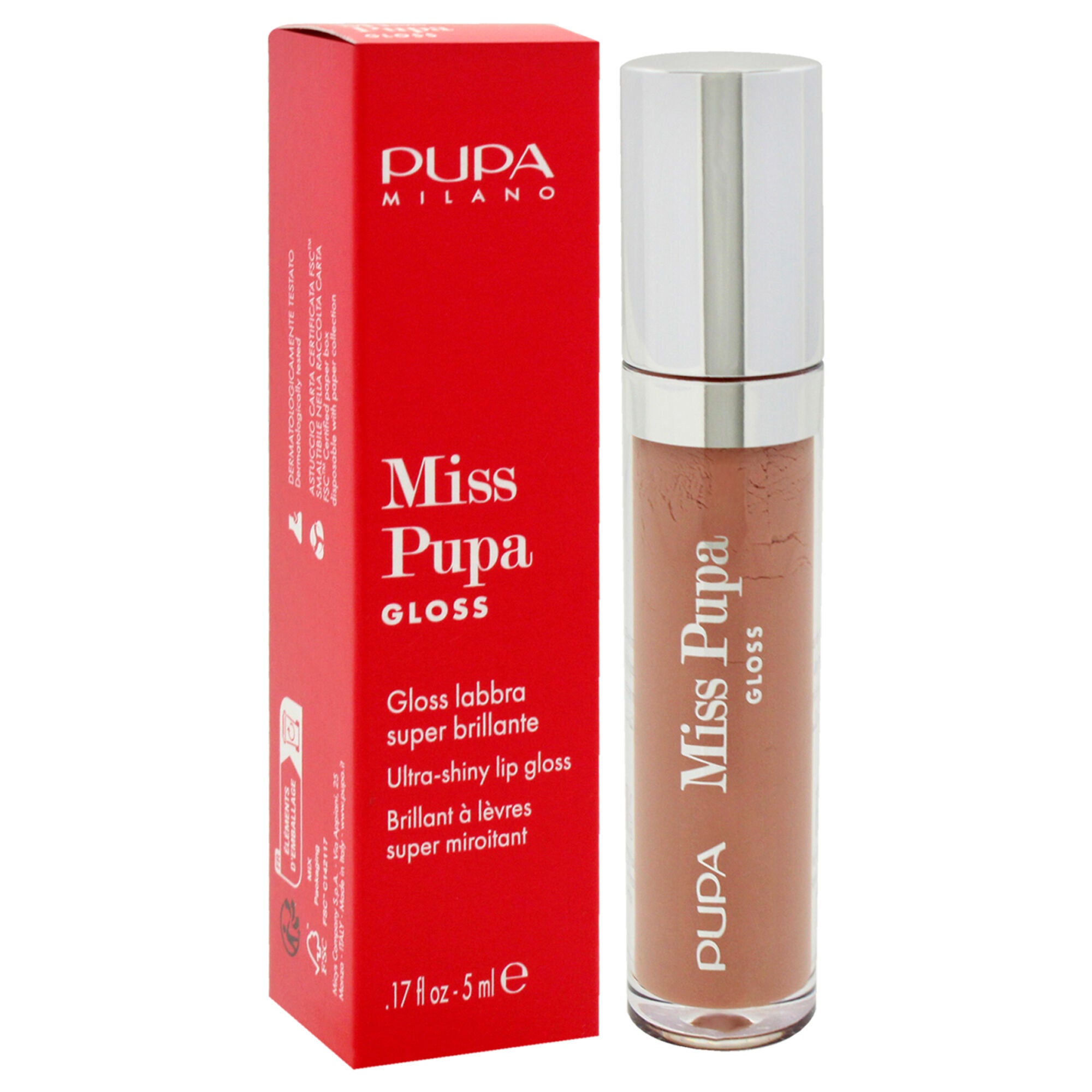 Miss Pupa Gloss Ultra-Shine Lip Gloss - 403 Nude Obsession by Pupa Milano for Women - 0.17 oz Lip Gloss, See Description, alternate image number 2