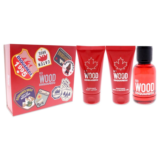 Red Wood by Dsquared2 for Women - 3 Pc Gift Set 1.7oz EDT Spray, 1.7oz Body Lotion, 1.7oz Bath and Shower Gel, See Description, alternate image number 1