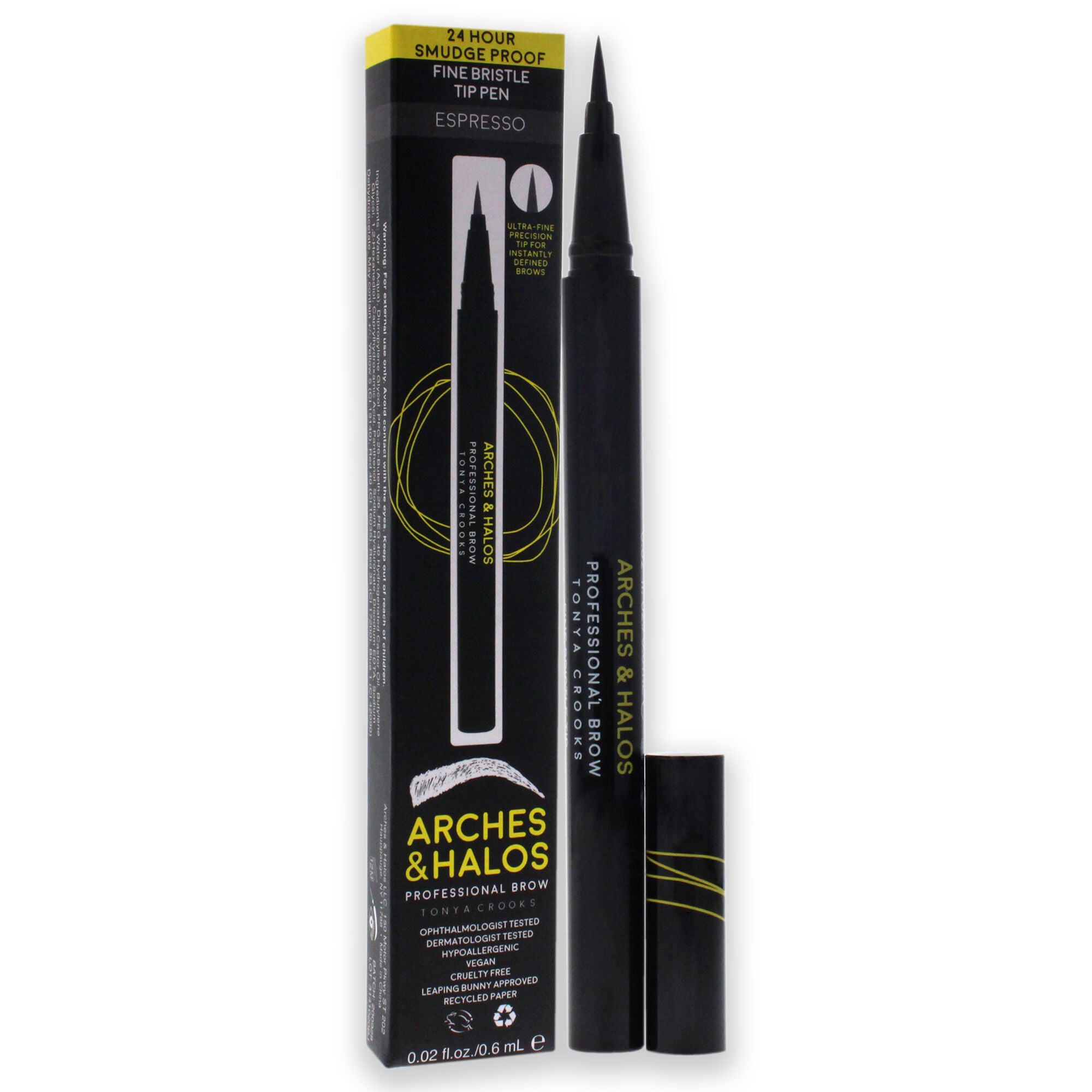 Fine Bristle Tip Pen - Espresso by Arches and Halos for Women - 0.02 oz Eyebrow Pen, See Description, alternate image number 1