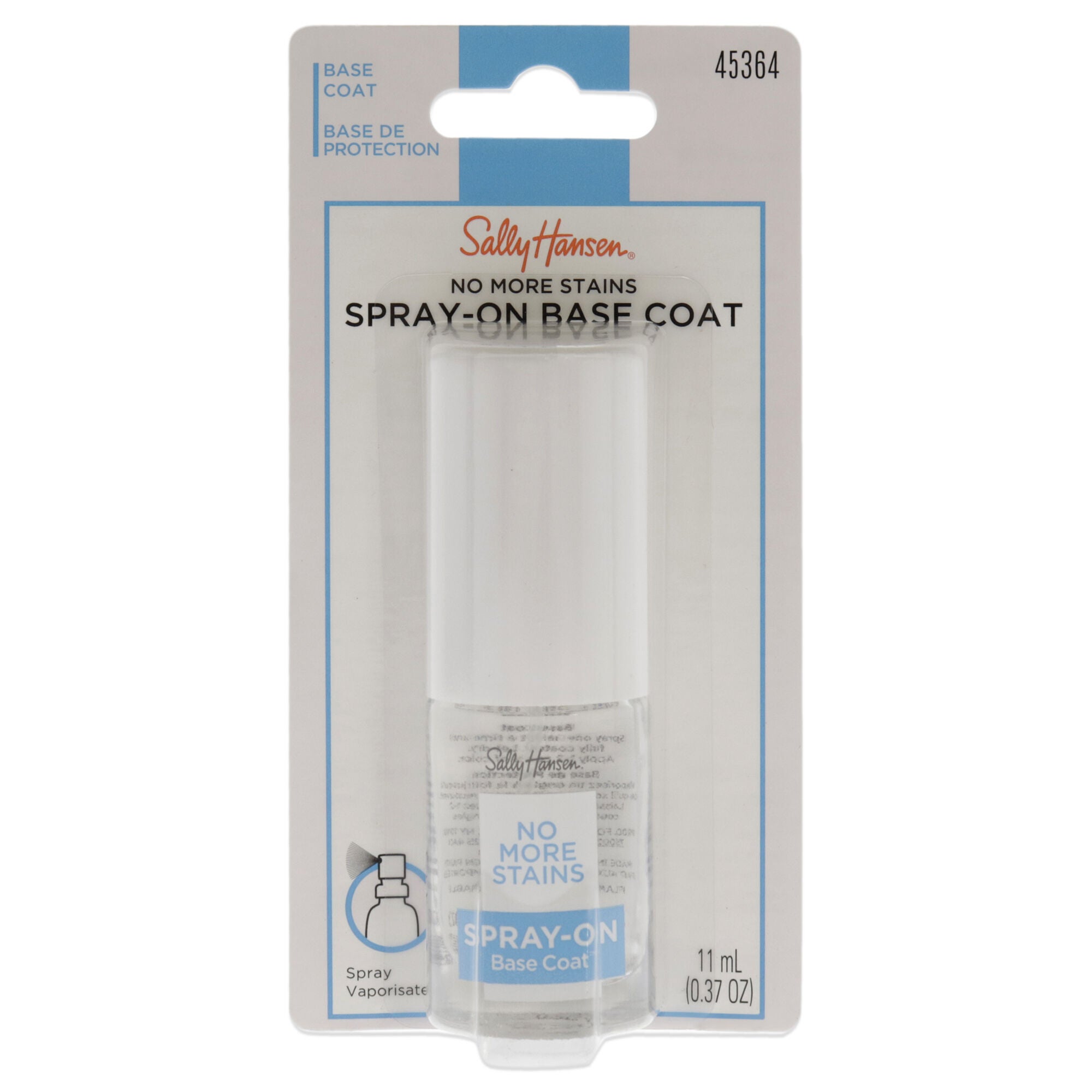 No More Stains Spray On Base Coat - 45364 by Sally Hansen for Women - 0.37 oz Spray, See Description, hi-res image number 0