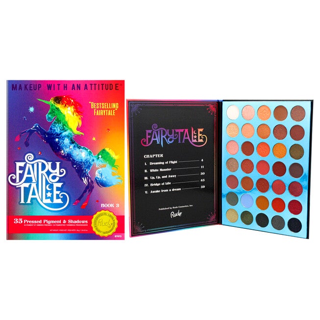 Fairy Tale 35 Eyeshadow Palette - Book 3 by Rude Cosmetics for Women - 1.34 oz Eye Shadow, See Description, hi-res image number 0