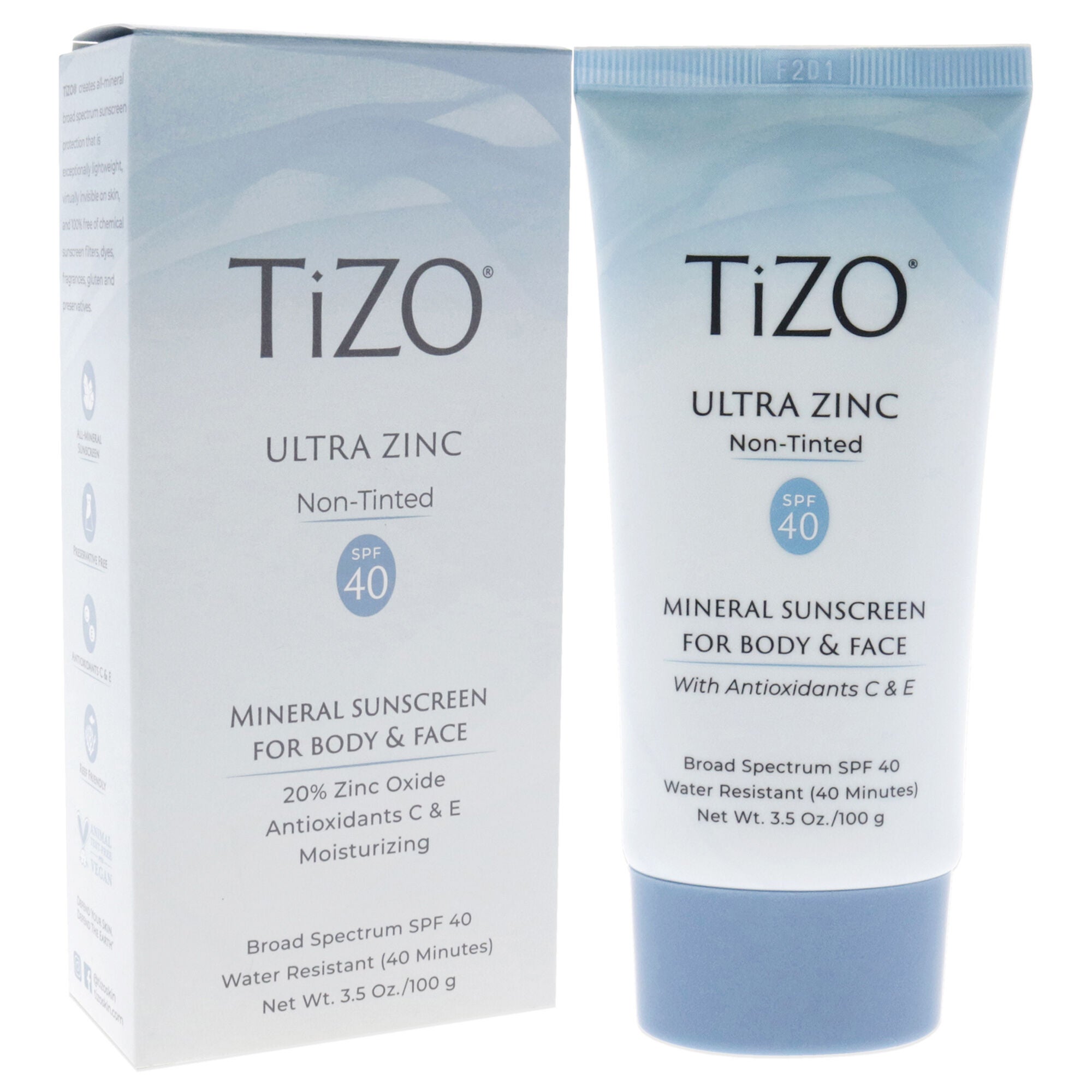Ultra Zinc Body and Face Non-tinted SPF 40 by Tizo for Unisex - 3.5 oz Sunscreen, See Description, alternate image number 2