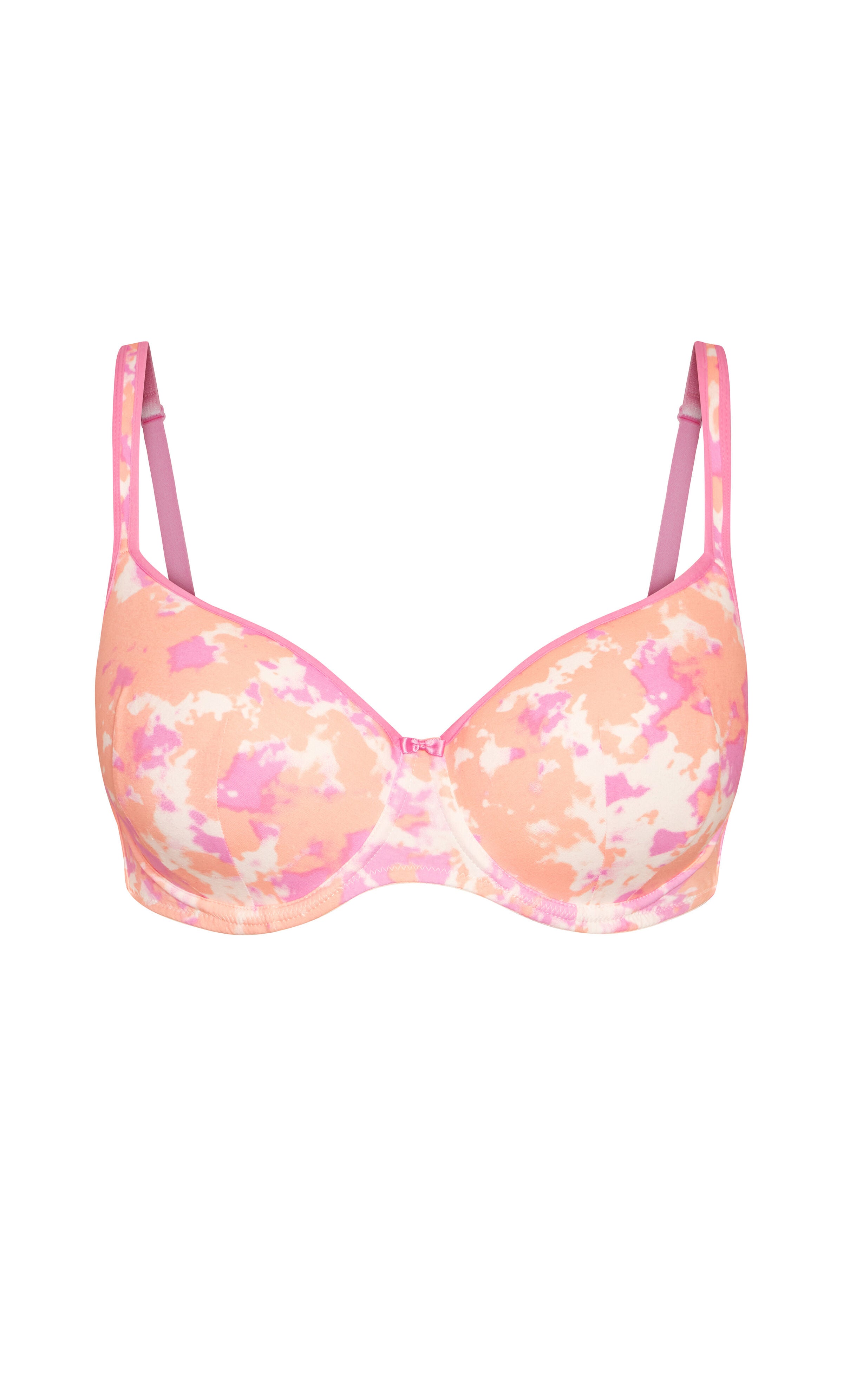 Cotton Print Balconette Bra - blush tie dye, , alternate image number 2