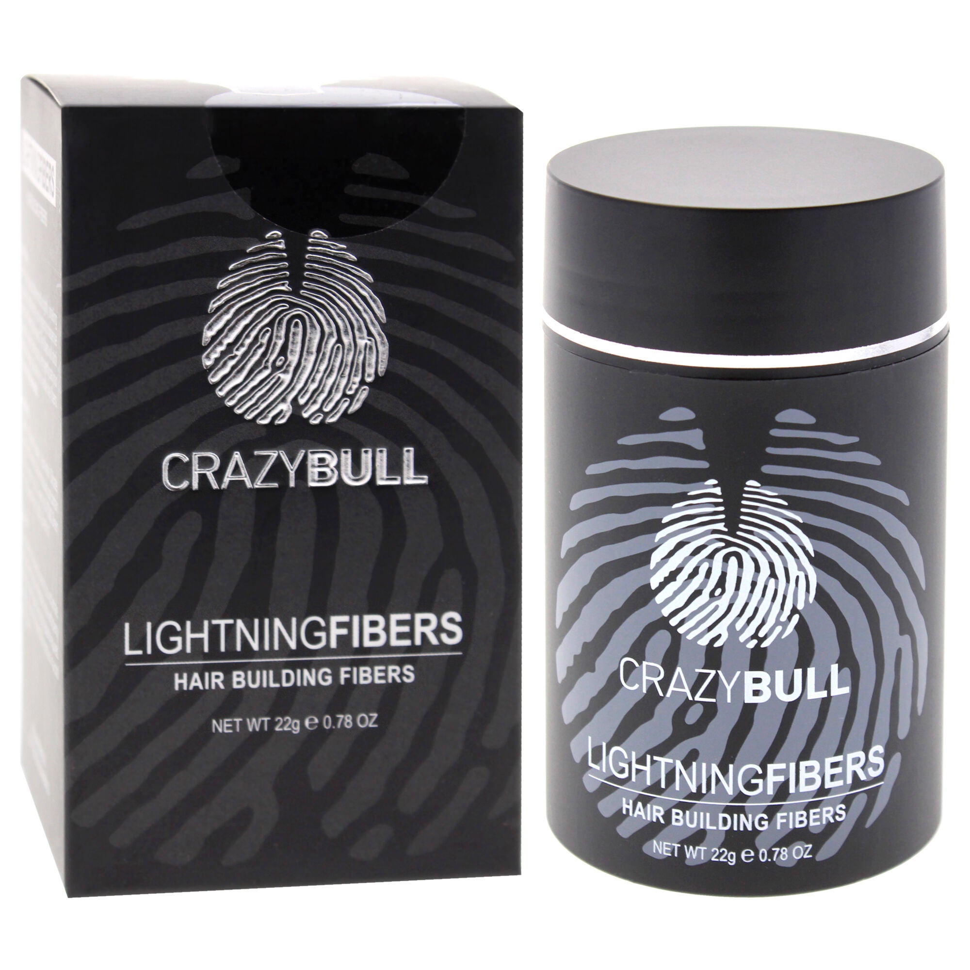 Lightning Hair Building Fibers - 2 Dark Brown by Crazy Bull Hair for Men - 0.78 oz Fiber, See Description, alternate image number 1