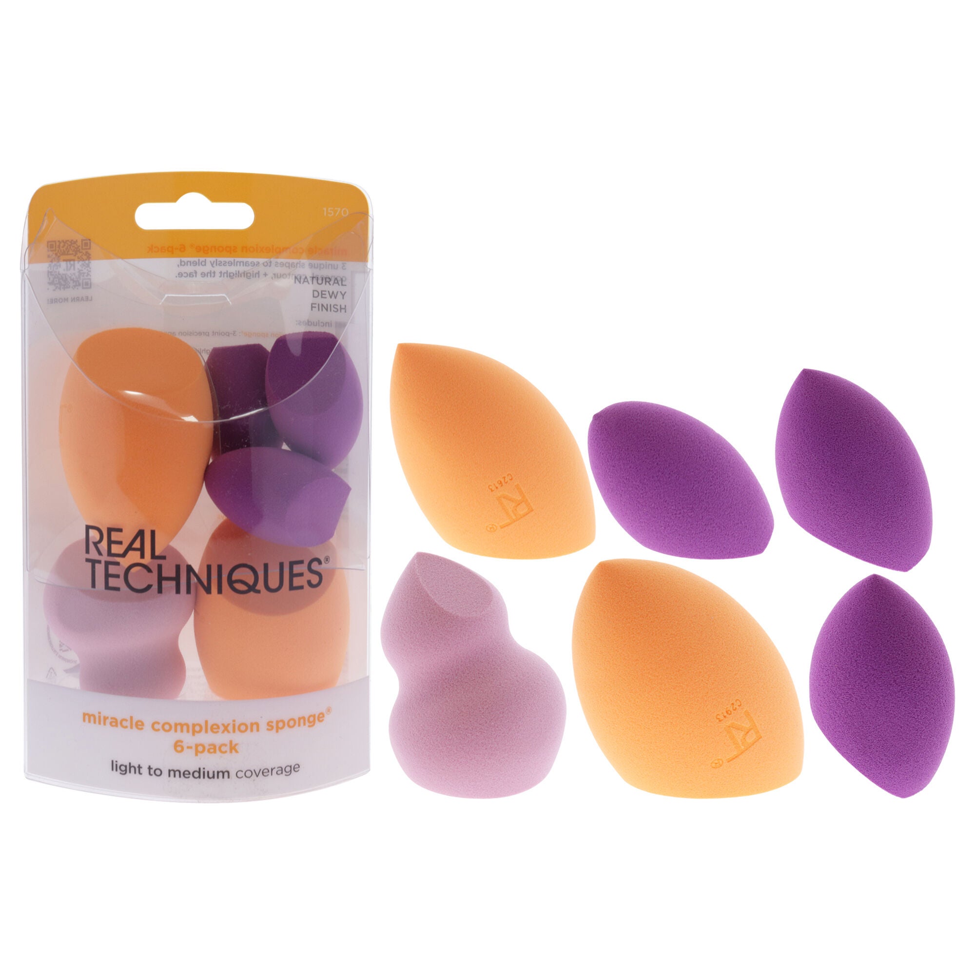 Miracle Complexion Sponge Kit by Real Techniques - 6 Pc 2Pc Miracle Complexion Sponge, Miracle Sculpting Sponge, 3Pc Mini Miracle Complexion Sponge, See Description, hi-res image number 0