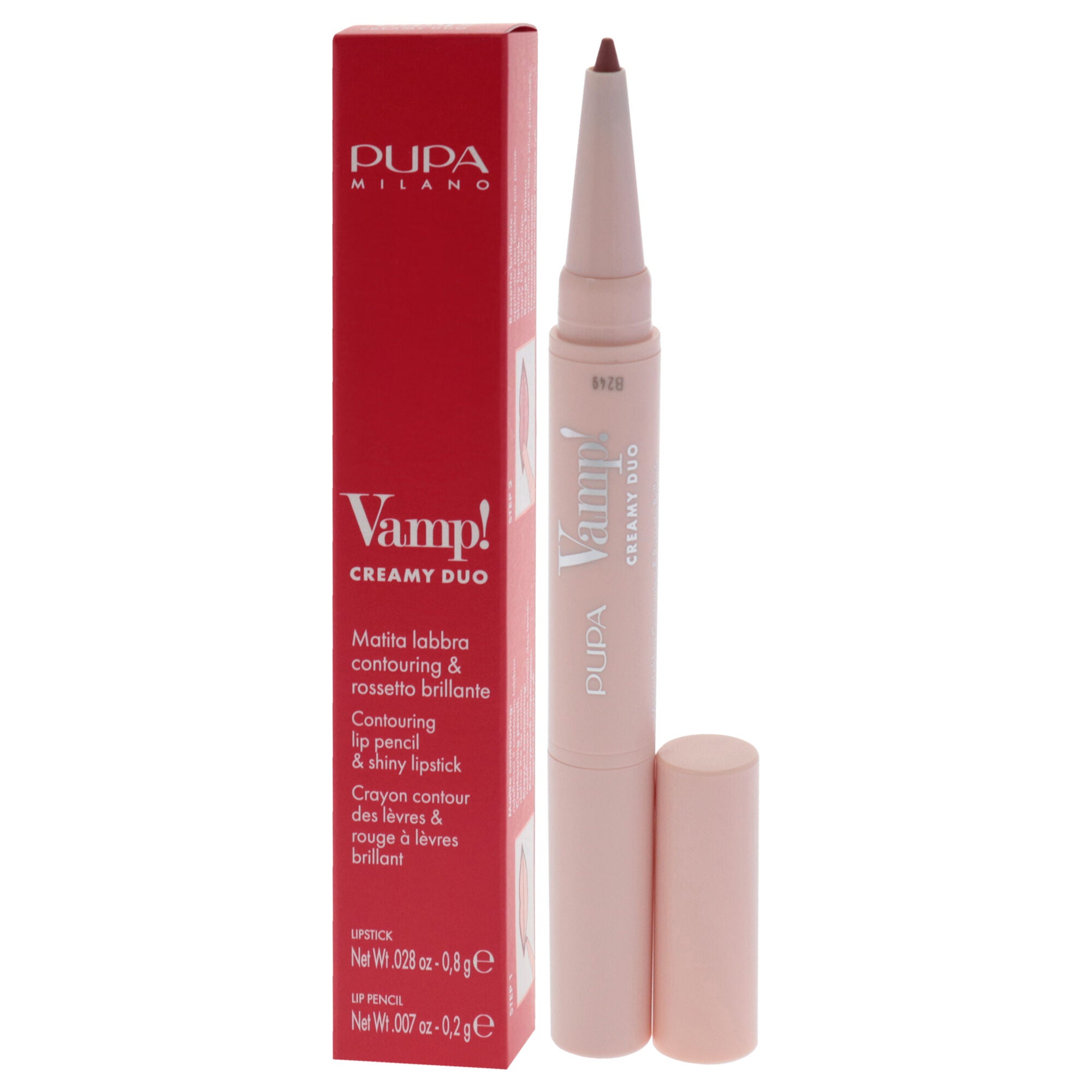 Vamp! Creamy Duo Contouring Lip Pencil and Shiny Lipstick - 003 Warm Nude by Pupa Milano for Women - 0.035 oz Makeup, , alternate image number 7