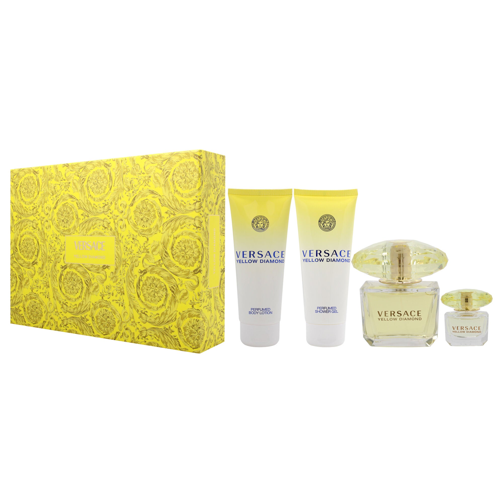 Versace Yellow Diamond by Versace for Women - 4 Pc Gift Set 3oz EDT Spray, 3.4oz Shower Gel, 3.4oz Body Lotion, 5ml EDT Spray (Mini), See Description, alternate image number 3