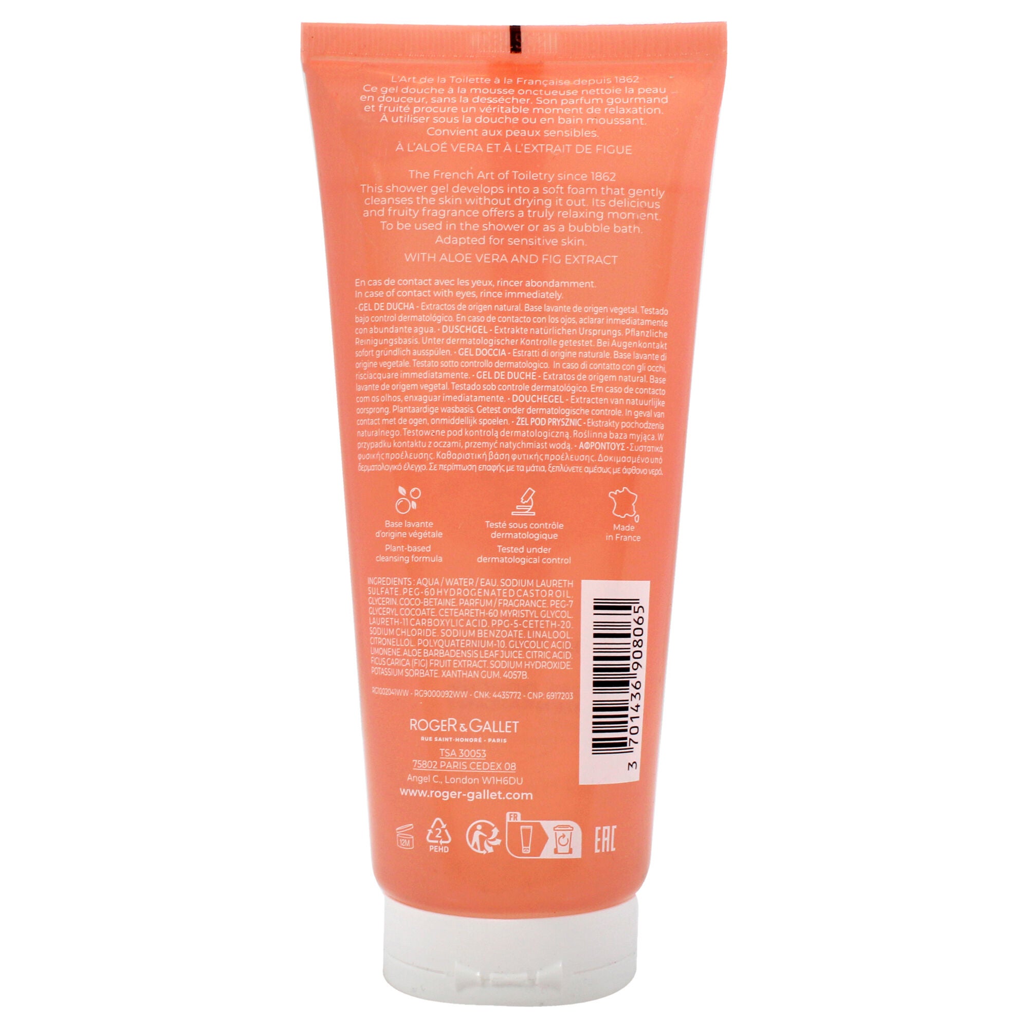 Fleur de Figuier by Roger & Gallet for Unisex - 6.6 oz Shower Gel, , alternate image number 3