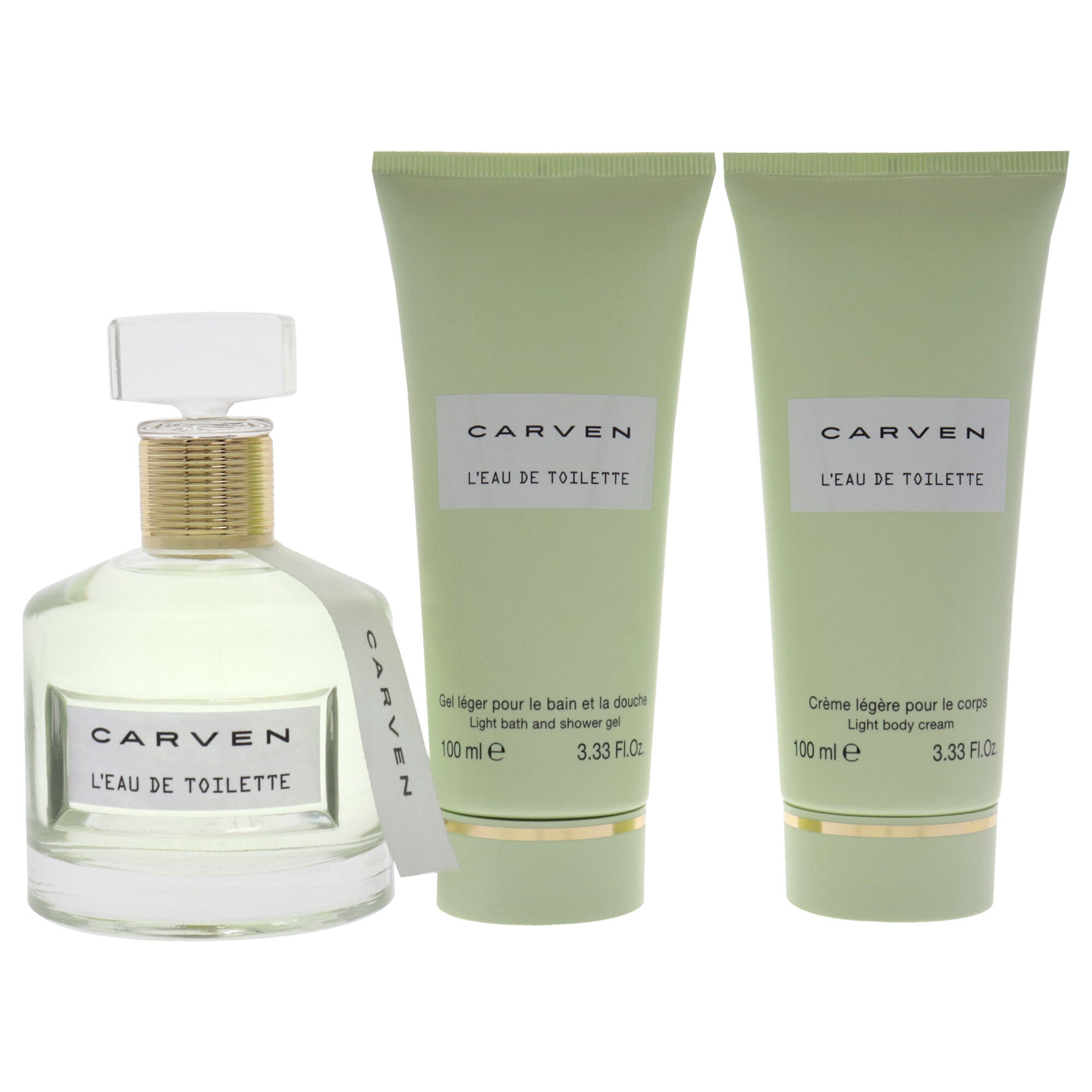LEau De Toilette by Carven for Women - 3 Pc Gift Set 3.33oz EDT Spray, 3.33oz Light Body Cream, 3.33oz Ligth Bath and Shower Gel, See Description, alternate image number 3