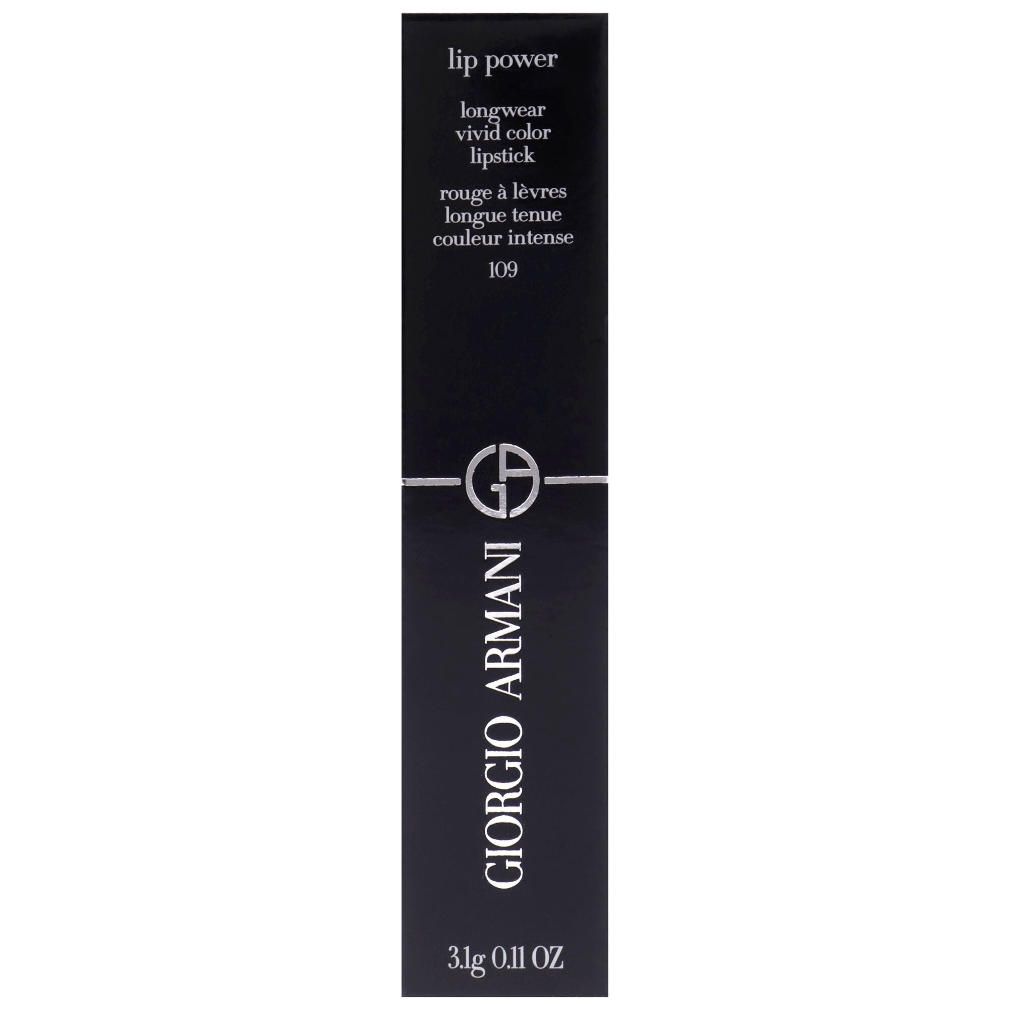 Lip Power Longwear Vivid Color Lipstick - 109 Intimate by Giorgio Armani for Women - 0.11 oz Lipstick, Red, alternate image number 3