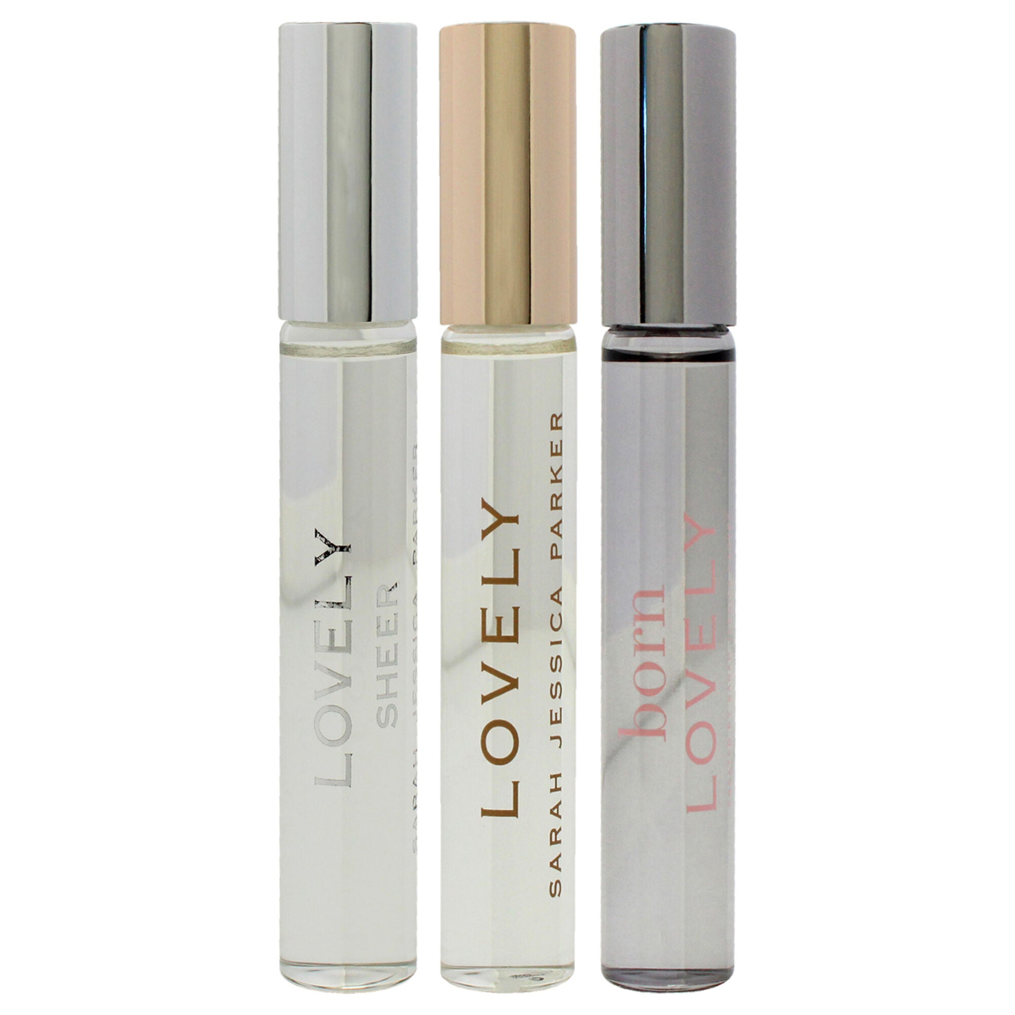 Lovely by Sarah Jessica Parker- 3 Pc Mini Gift Set 0.34oz Lovely EDP Rollerball, 0.34oz Loevly Sheer EDP Rollerball, 0.34oz Born Lovely EDP Rollerball, See Description, alternate image number 1