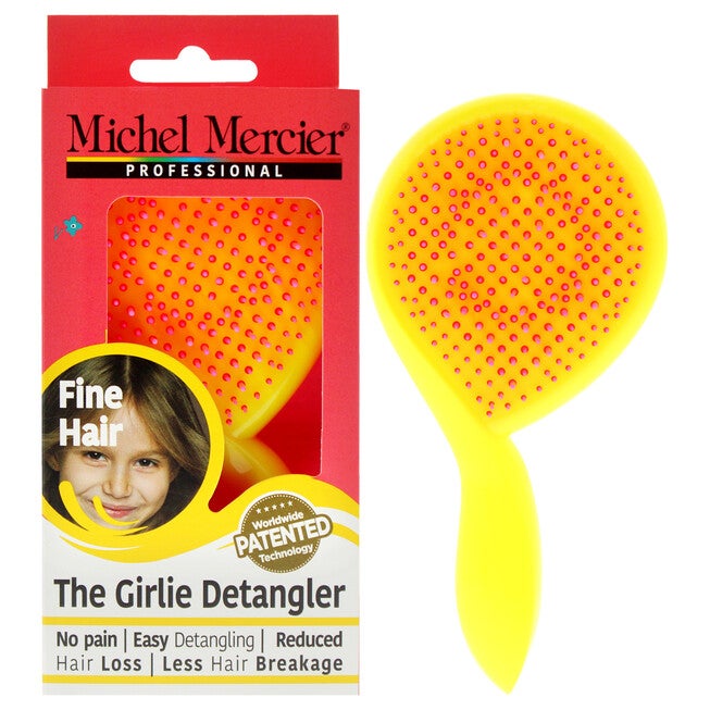 The Girlie Detangler Brush Fine Hair - Pink-Yellow by Michel Mercier for Women - 1 Pc Hair Brush, NA, hi-res image number null