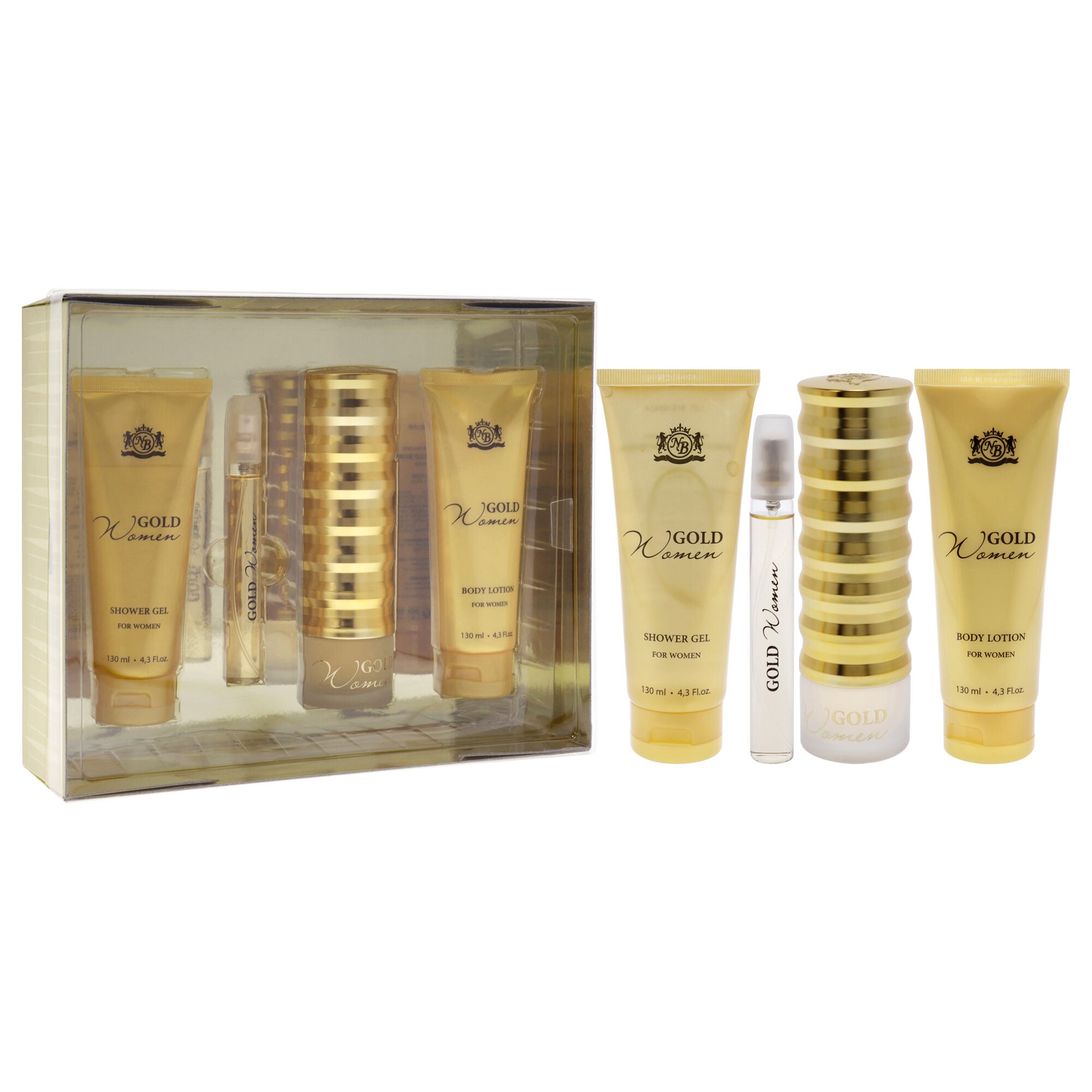 Gold by New Brand for Women - 4 Pc Gift Set 3.3oz EDP Spray, 0.5oz EDP Spray, 4.3oz Shower Gel, 4.3oz Body Lotion, , alternate image number 7