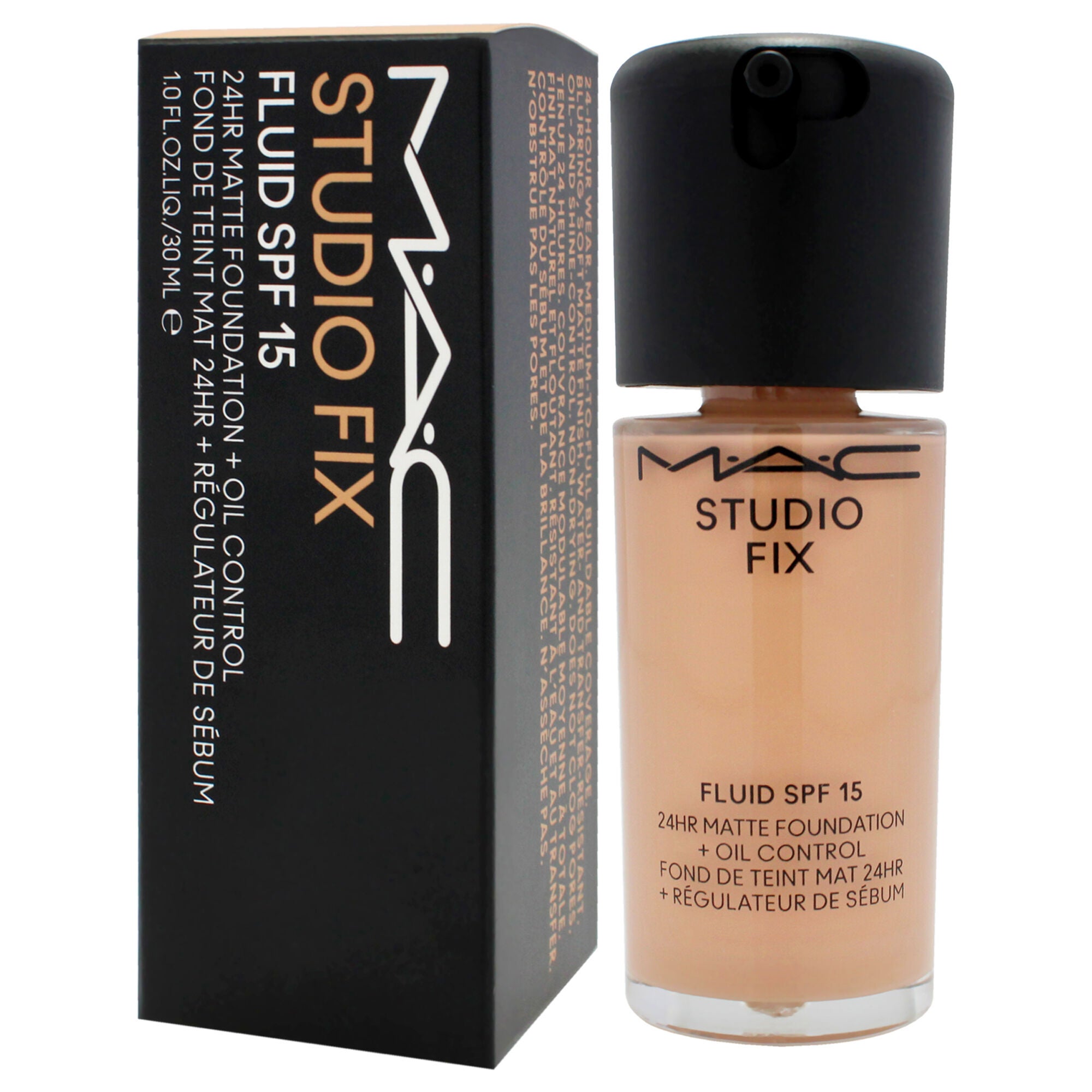 Studio Fix Fluid SPF 15 24HR Matte Foundation Plus Oil Control - NW22 Warm Beige With Rosy Undertone by MAC for Women - 1 oz Foundation, Beige, alternate image number 2