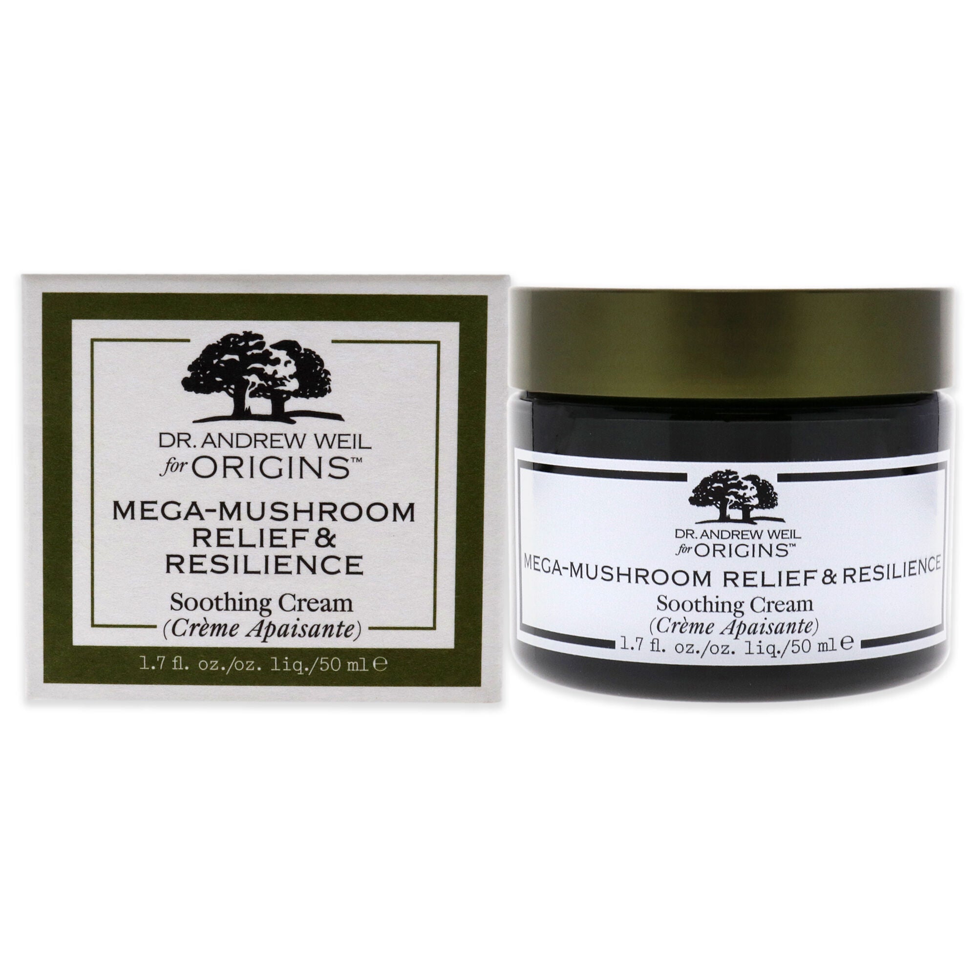 Dr Andrew Weil for Origins Mega-Mushroom Relief and Resilience Soothing Cream by Origins for Unisex - 1.7 oz Cream, See Description, hi-res image number 0