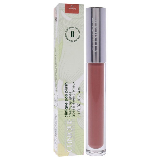 Pop Plush Creamy Lip Gloss - 02 Chiffon Pop by Clinique for Women - 0.11 oz Lip Gloss, , alternate image number null
