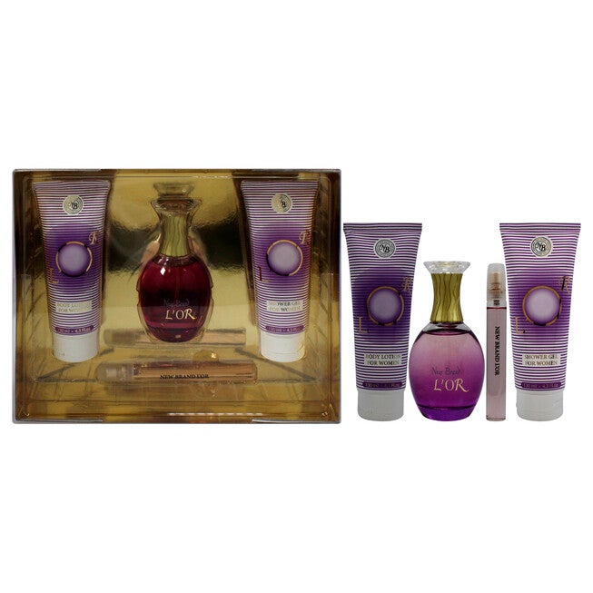 Lor by New Brand for Women - 4 Pc Gift Set 3.3oz EDP Spray, 0.5oz EDP Spray, 4.3oz Shower Gel, 4.3oz Body Lotion, NA, hi-res image number null