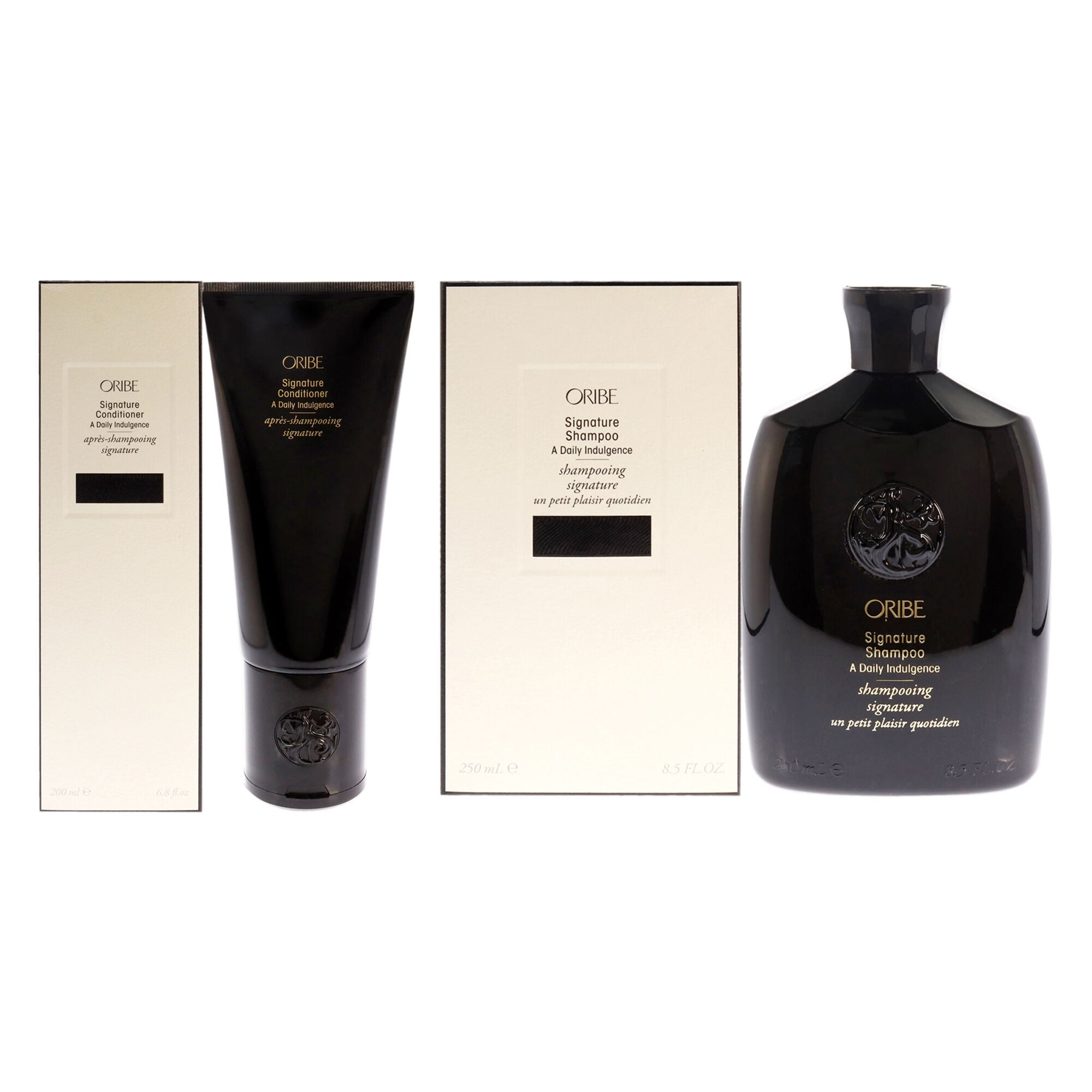 Signature Shampoo and Signature Conditioner Kit by Oribe for Unisex - 2 Pc Kit 8.5oz Shampoo, 6.8oz Conditioner, White, hi-res image number 0
