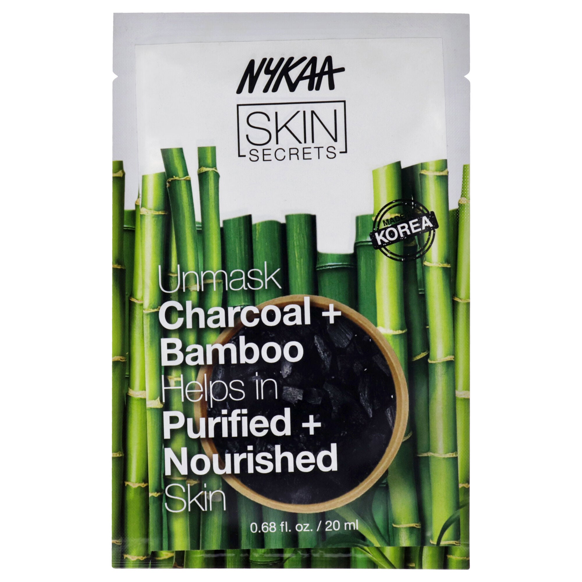 Skin Secrets Sheet Mask - Charcoal and Bamboo by Nykaa Naturals for Women - 1 Pc Mask, See Description, hi-res image number 0