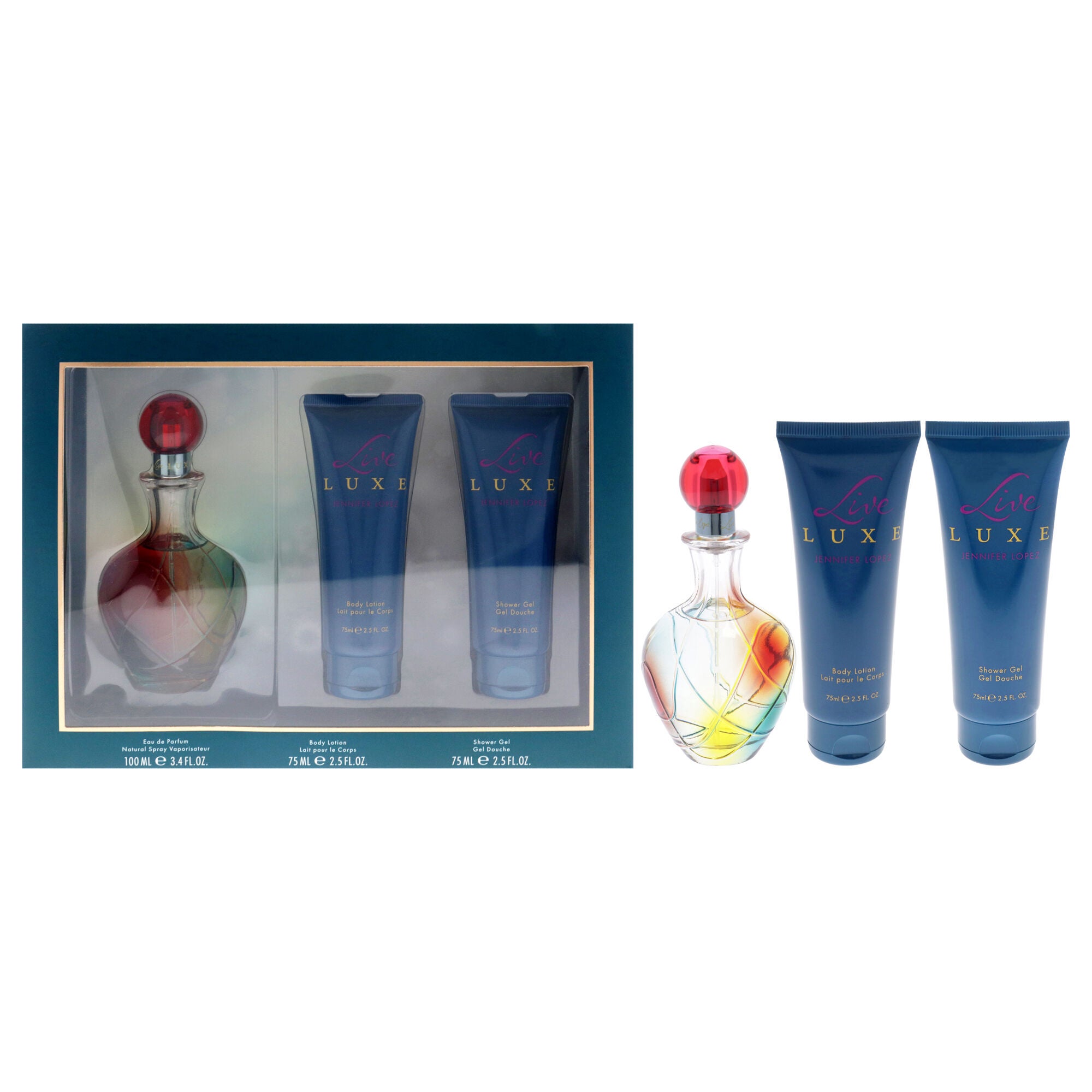 Live Luxe by Jennifer Lopez for Women - 3 Pc Gift Set 3.4oz EDP Spray, 2.5oz Shower Gel, 2.5oz Body Lotion, See Description, hi-res image number 0