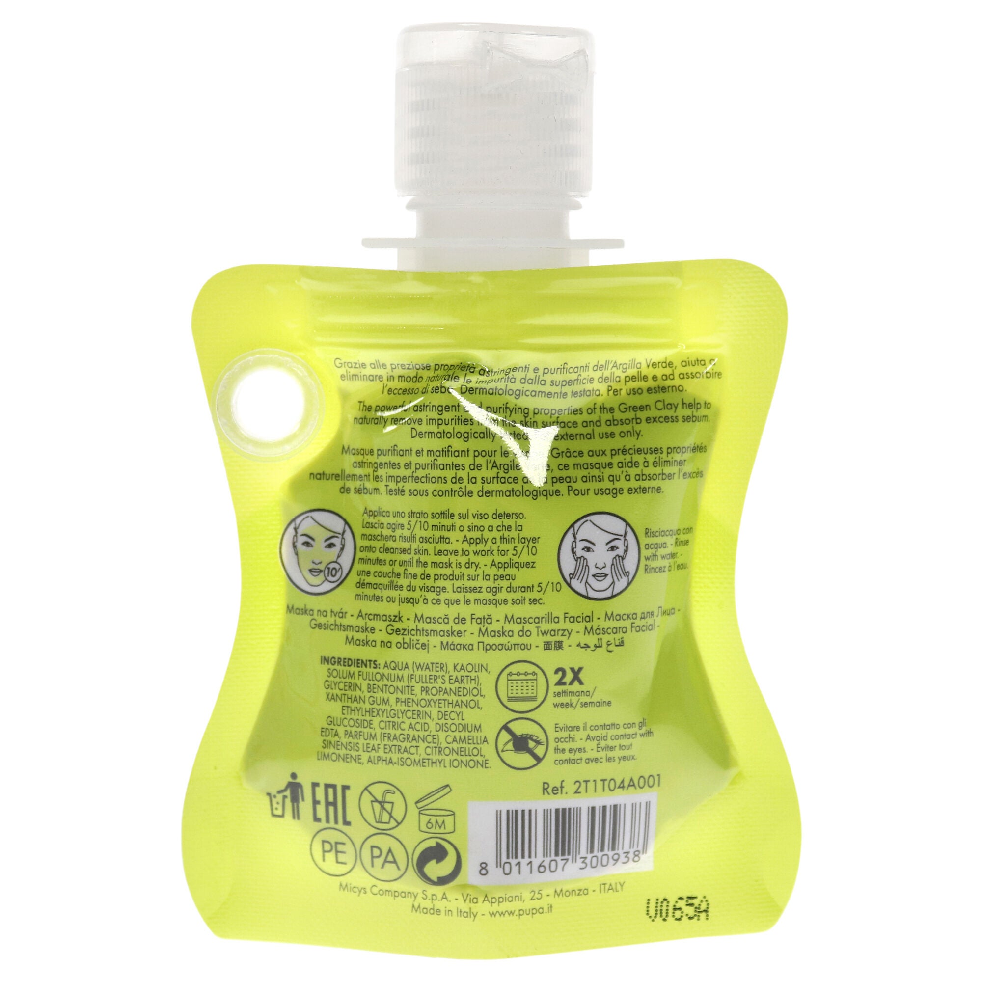 Purifying and Mattifying Face Mask - Green Clay by Pupa Milano for Unisex - 1 oz Mask, See Description, alternate image number 1