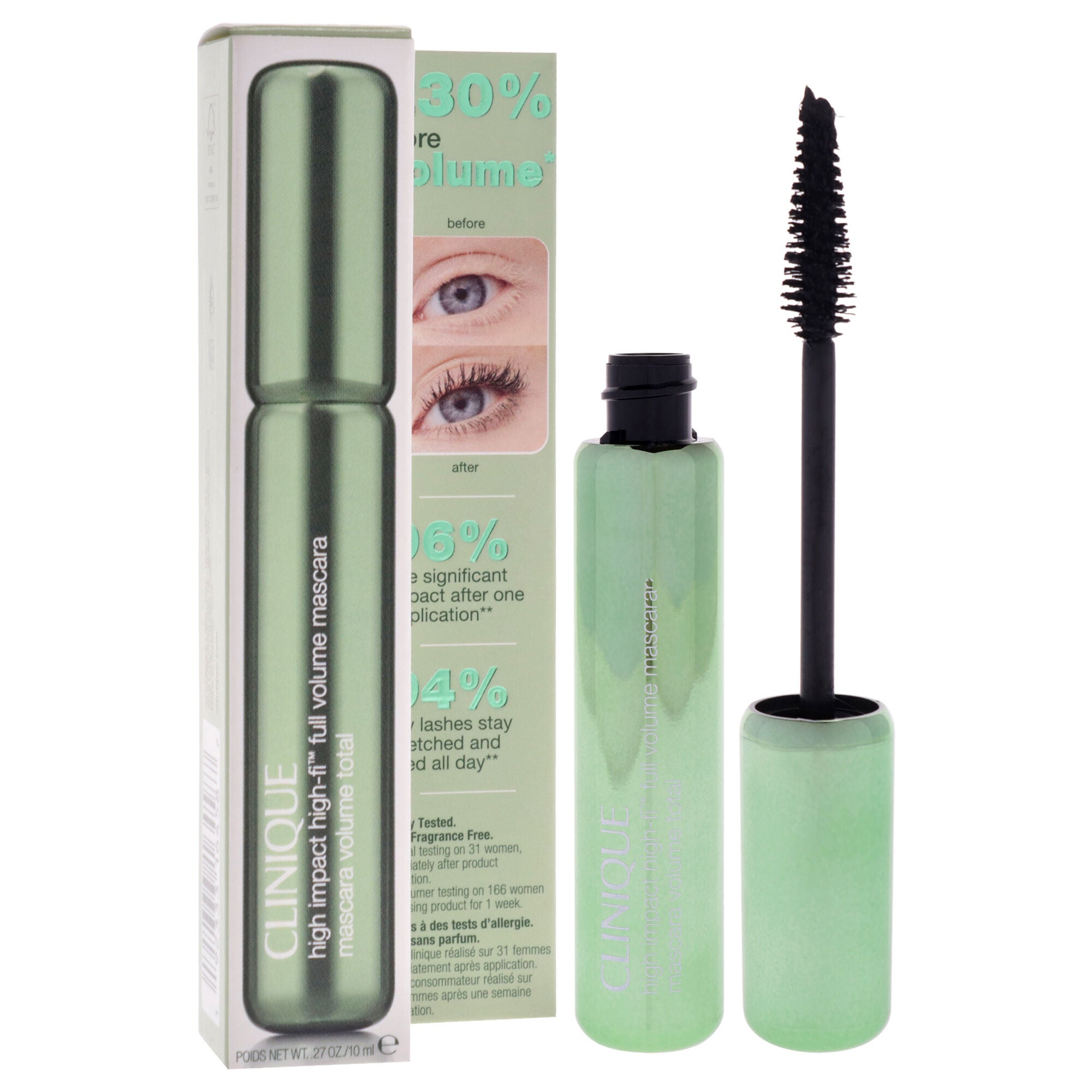 High Impact High-Fi Full Volume Mascara - 01 Intense Black by Clinique for Women - 0.27 oz Mascara, Black, alternate image number 2