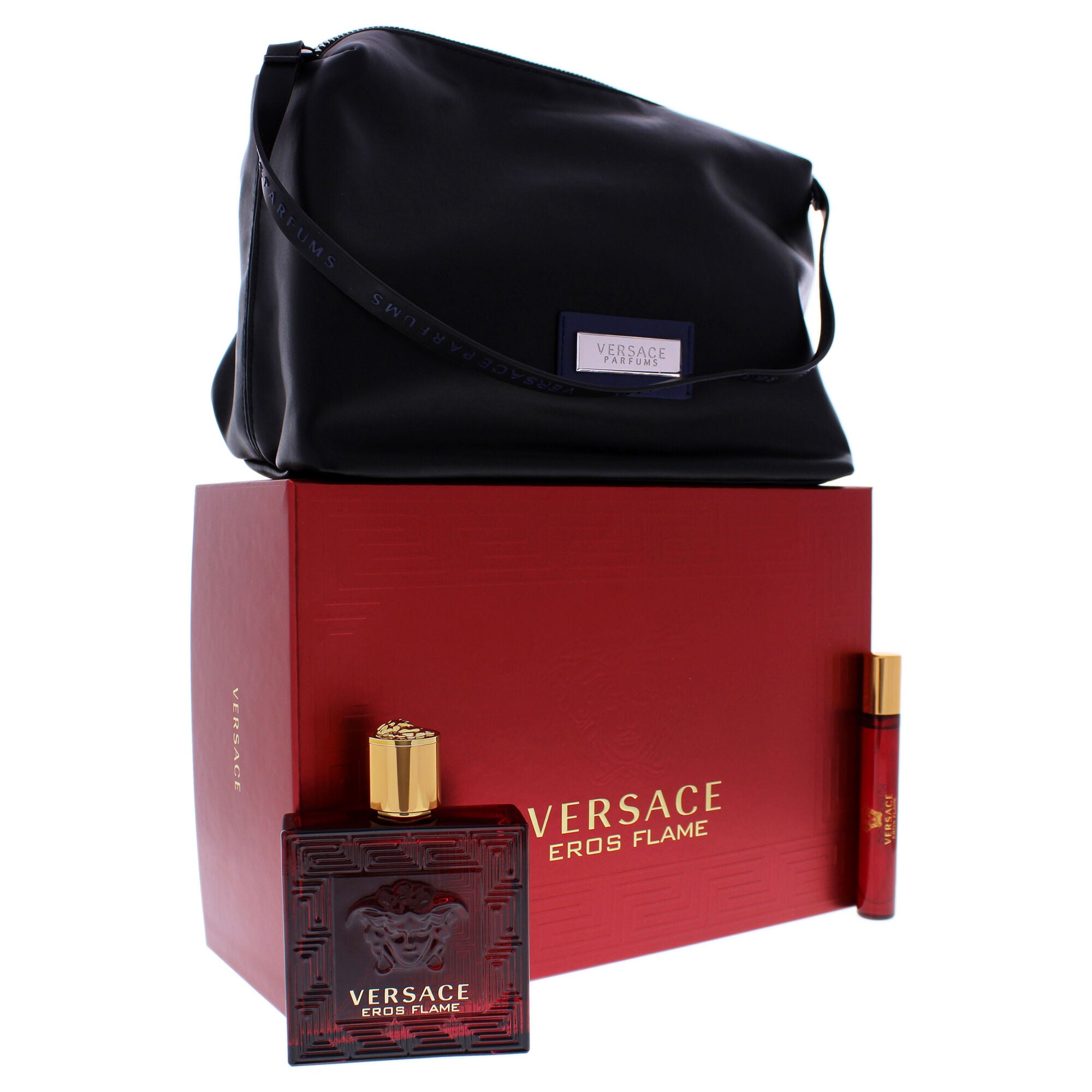 Eros Flame by Versace for Men - 3 Pc Gift Set 3.4oz EDP Spray, 0.3oz EDP Spray, Trousse Man, See Description, alternate image number 2