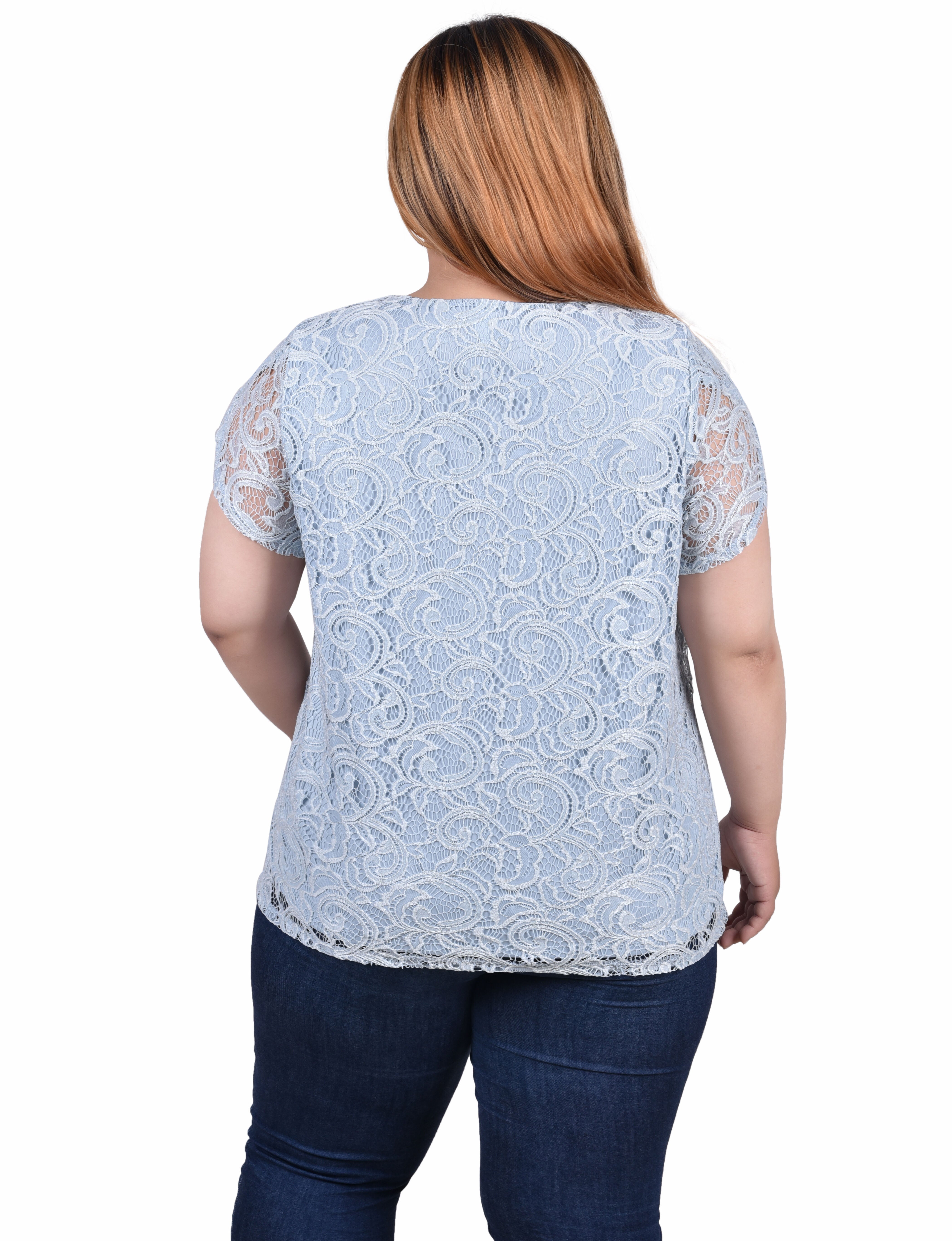 Lace Petal Sleeve Top, , alternate image number 3