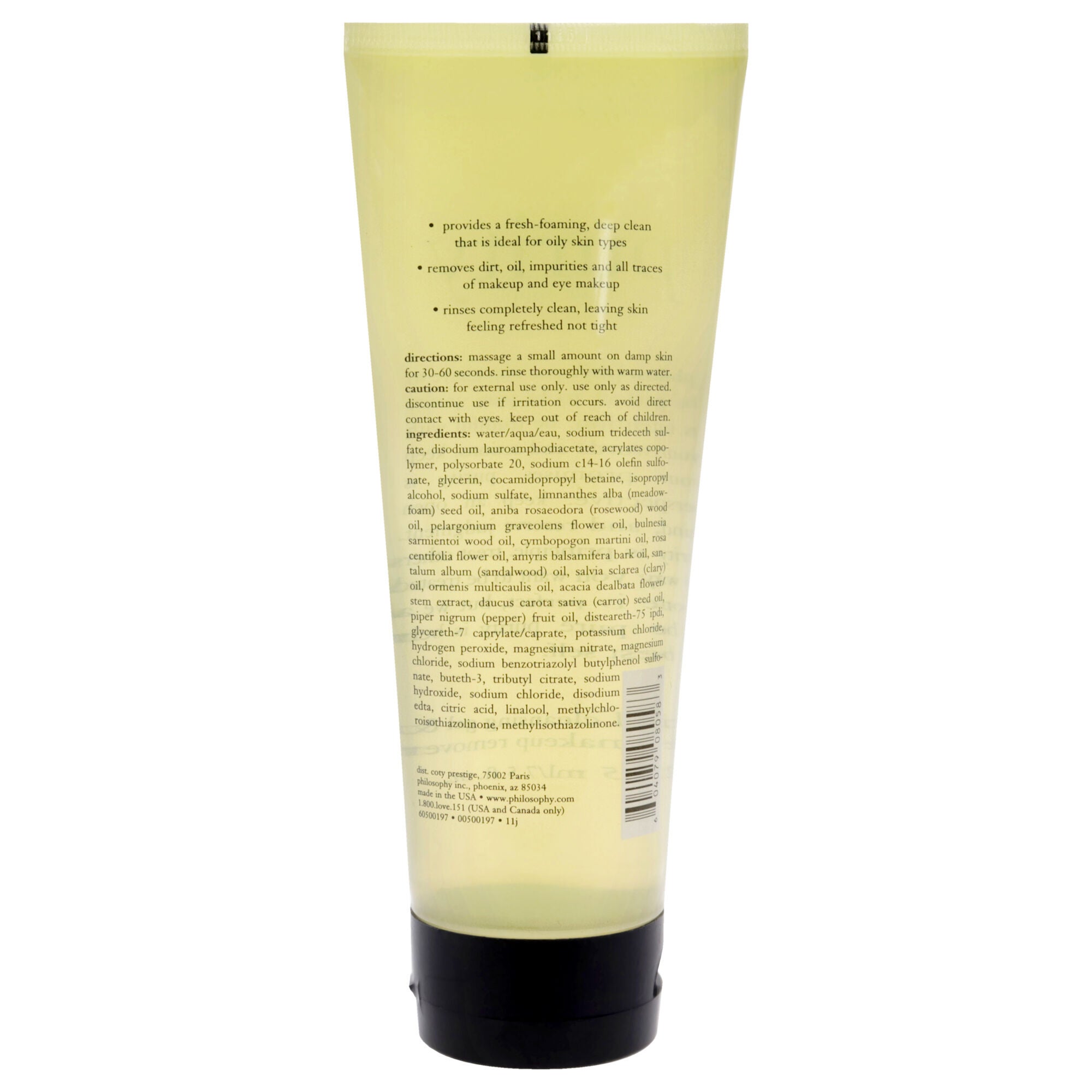Purity Made Simple Foaming Facial Cleansing Gel and Eye Makeup Remover by Philosophy for Women - 7.5 oz Makeup Remover, See Description, alternate image number 2