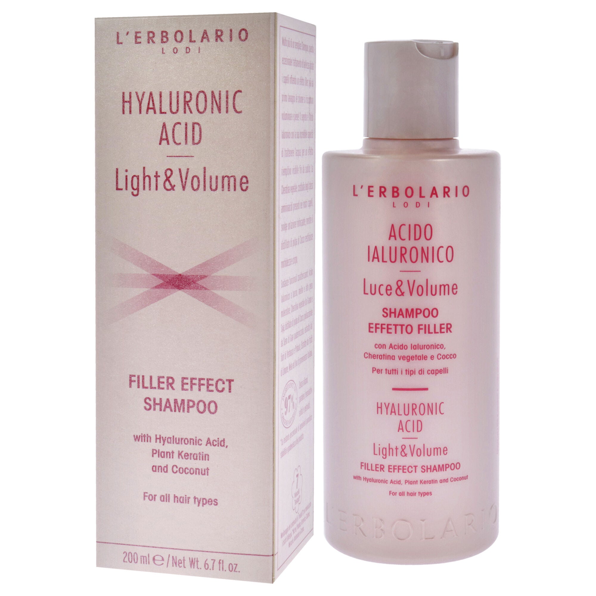 Hyaluronic Acid Light and Volume Shampoo by LErbolario for Unisex - 6.7 oz Shampoo, See Description, alternate image number 1