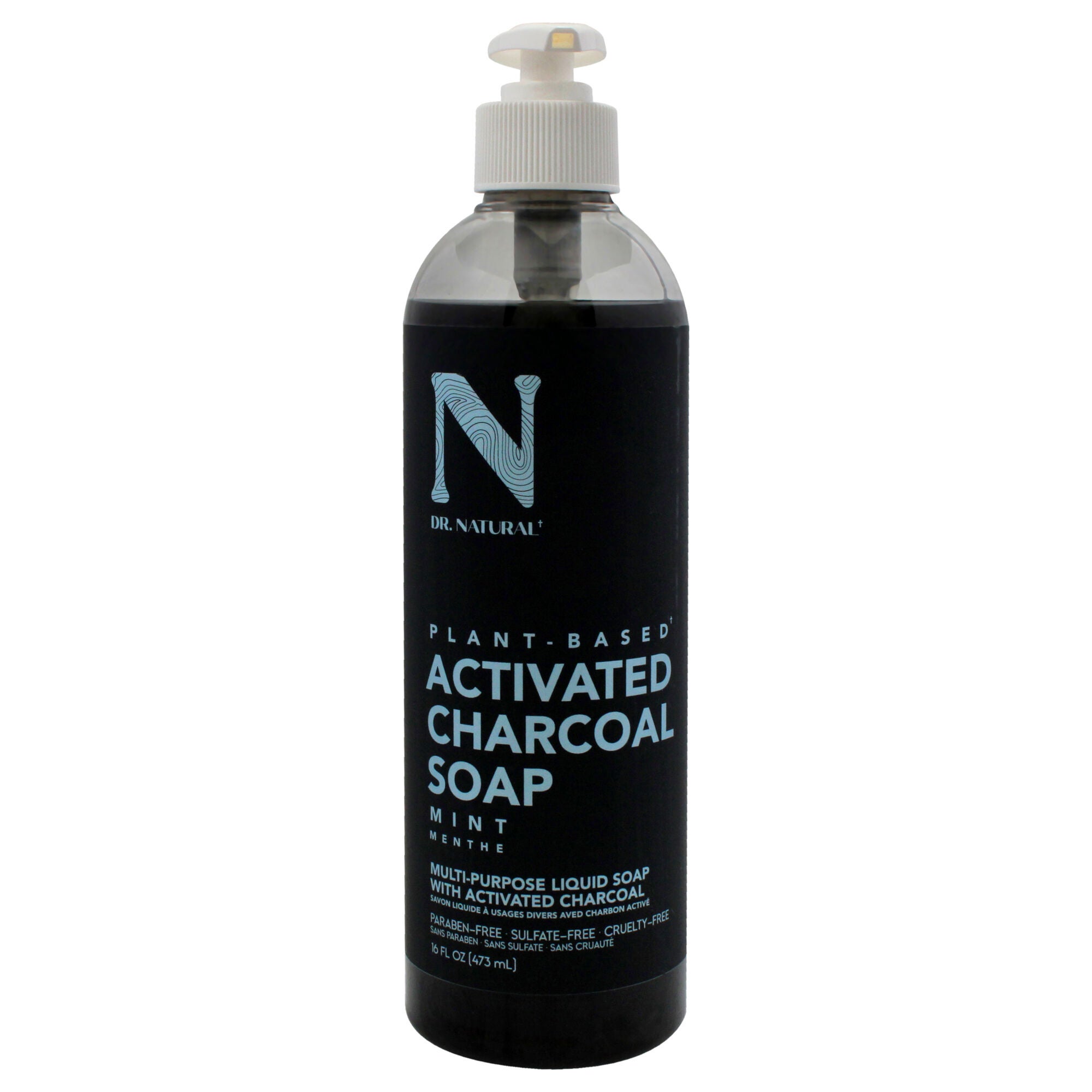 Activated Charcoal Liquid Soap - Mint by Dr. Natural for Unisex - 16 oz Soap, See Description, hi-res image number 0