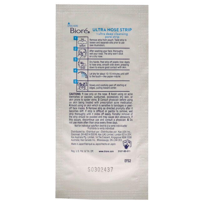 Ultra Deep Cleansing Pore Strips by Biore for Unisex - 6 Pc Pore Strips, NA, alternate image number null