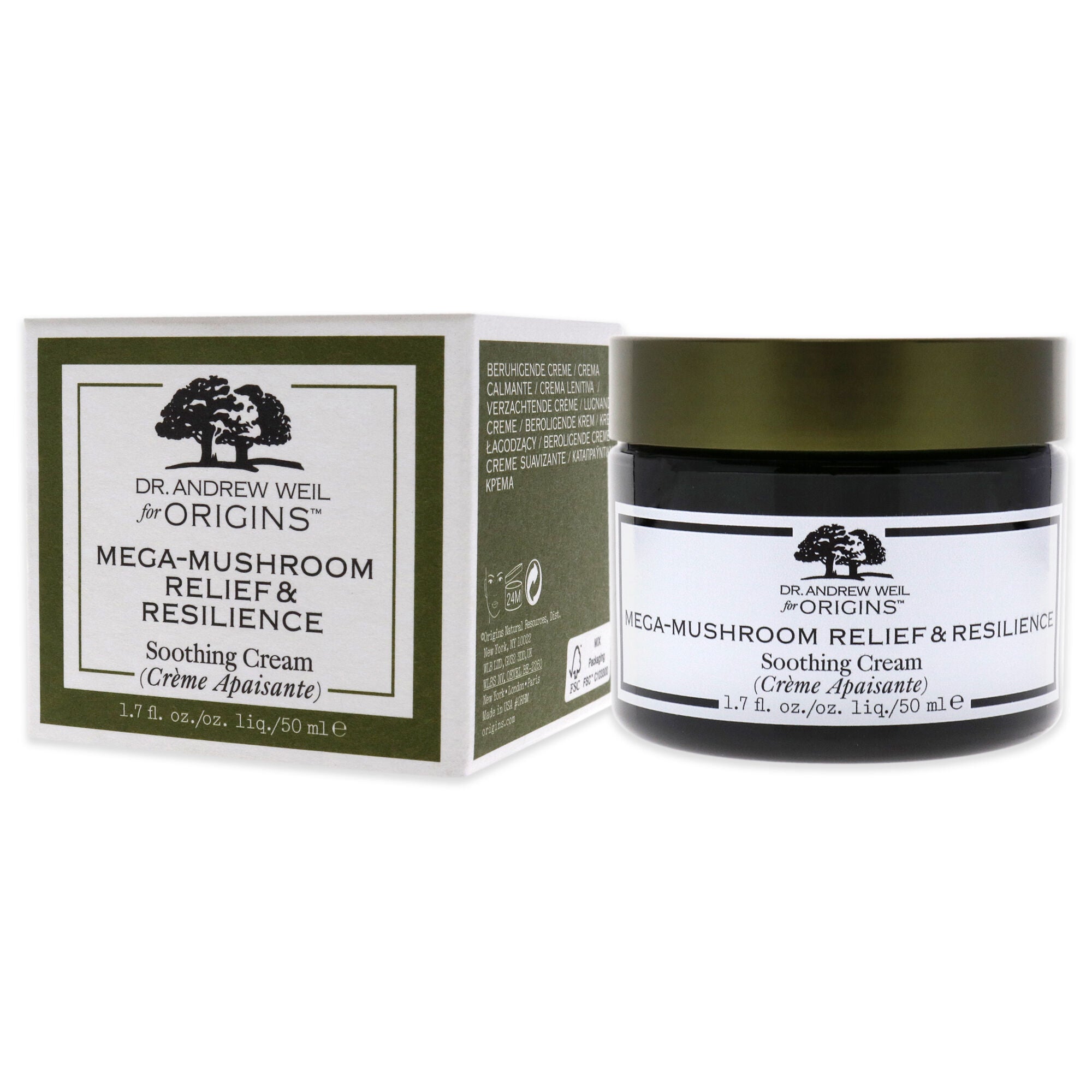 Dr Andrew Weil for Origins Mega-Mushroom Relief and Resilience Soothing Cream by Origins for Unisex - 1.7 oz Cream, See Description, alternate image number 3
