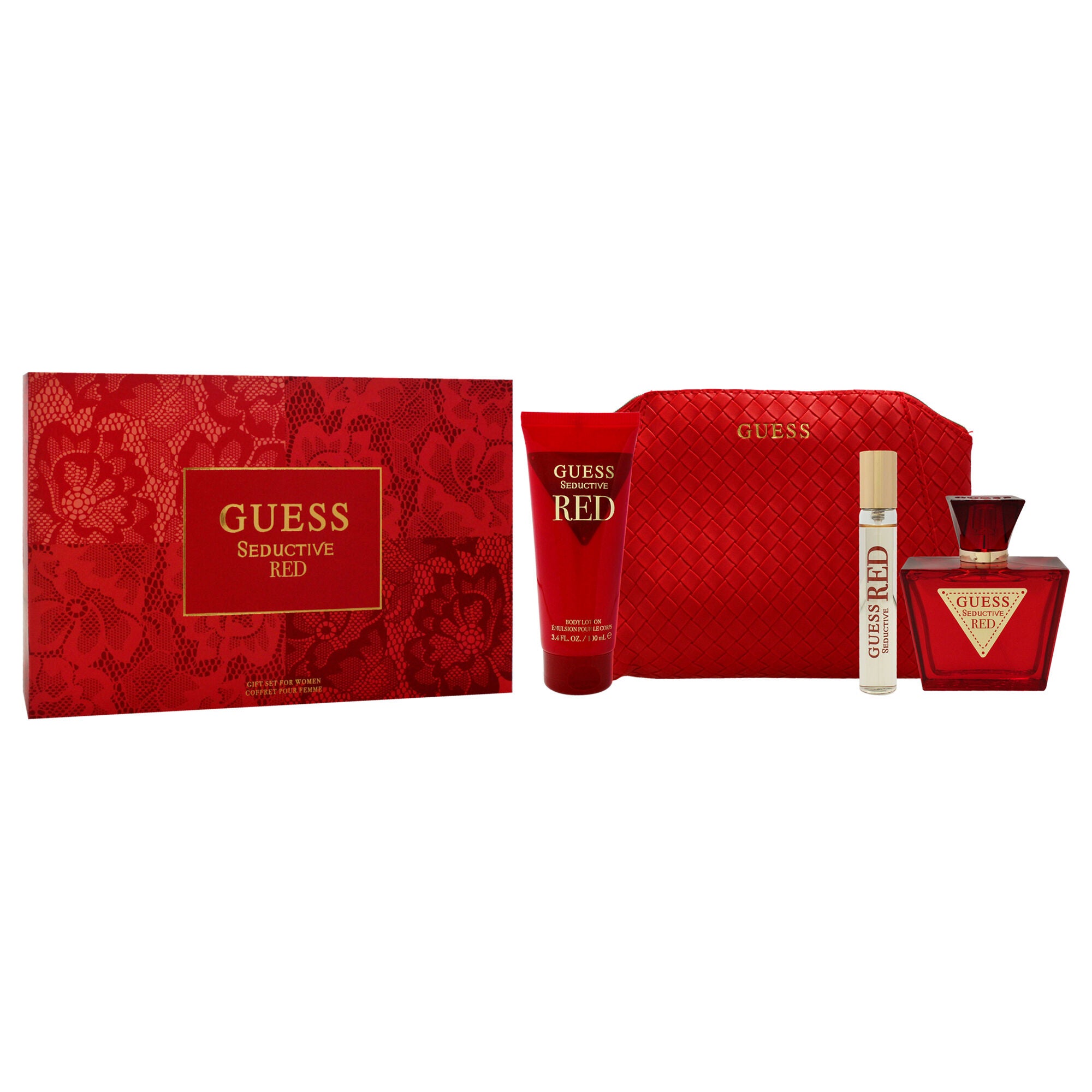 Guess Seductive Red by Guess for Women - 4 Pc Gift Set 2.5oz EDT Spray, 3.4oz Body Lotion, 0.5oz Travel EDT Spray, Pouch, See Description, alternate image number 2