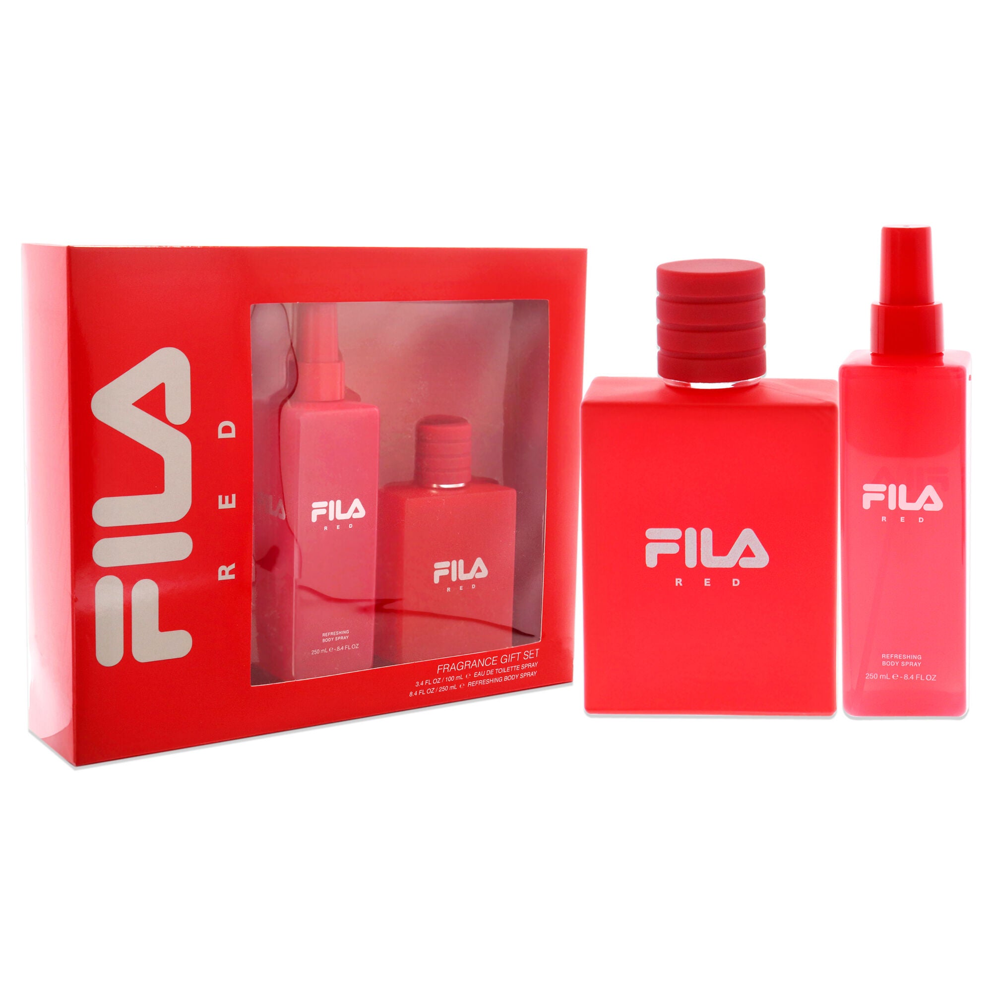 Fila Red by Fila for Men - 2 Pc Gift Set 3.4oz EDT Spray, 8.4oz Body Spray, See Description, alternate image number 2