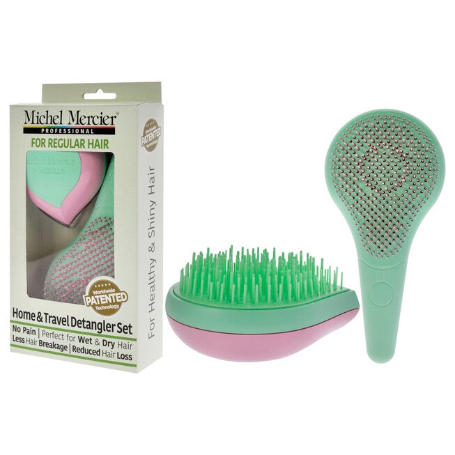 Home and Travel Detangler Set - Regular Hair by Michel Mercier for Unisex - 2 Pc The Classic Detangler Brush, The Travel Detangler Brush, , alternate image number null