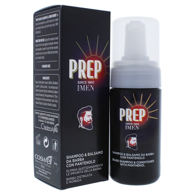 Beard Shampoo and Conditioner with Panthenol by Prep for Men - 3.4 oz Shampoo and Conditioner, , alternate image number null