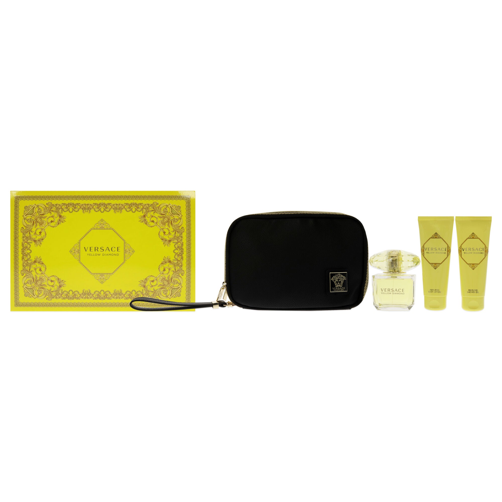 Versace Yellow Diamond by Versace for Women - 4 Pc Gift Set 3oz EDT Spray, 3.4oz Shower Gel, 3.4oz Body Lotion, Bag, See Description, hi-res image number 0