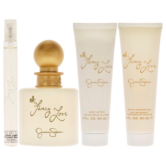 Fancy Love by Jessica Simpson for Women - 4 Pc Gift Set 3.4oz EDP Spray, 0.34oz EDP Mini Spray, 3oz Body Lotion, 3oz Bath and Shower Gel, , alternate image number null