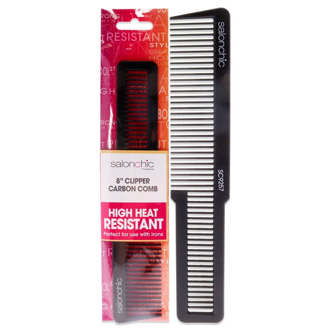 Flat Top Clipper Carbon Comb High Heat Resistant 8 by SalonChic for Unisex - 1 Pc Comb, NA, hi-res image number null
