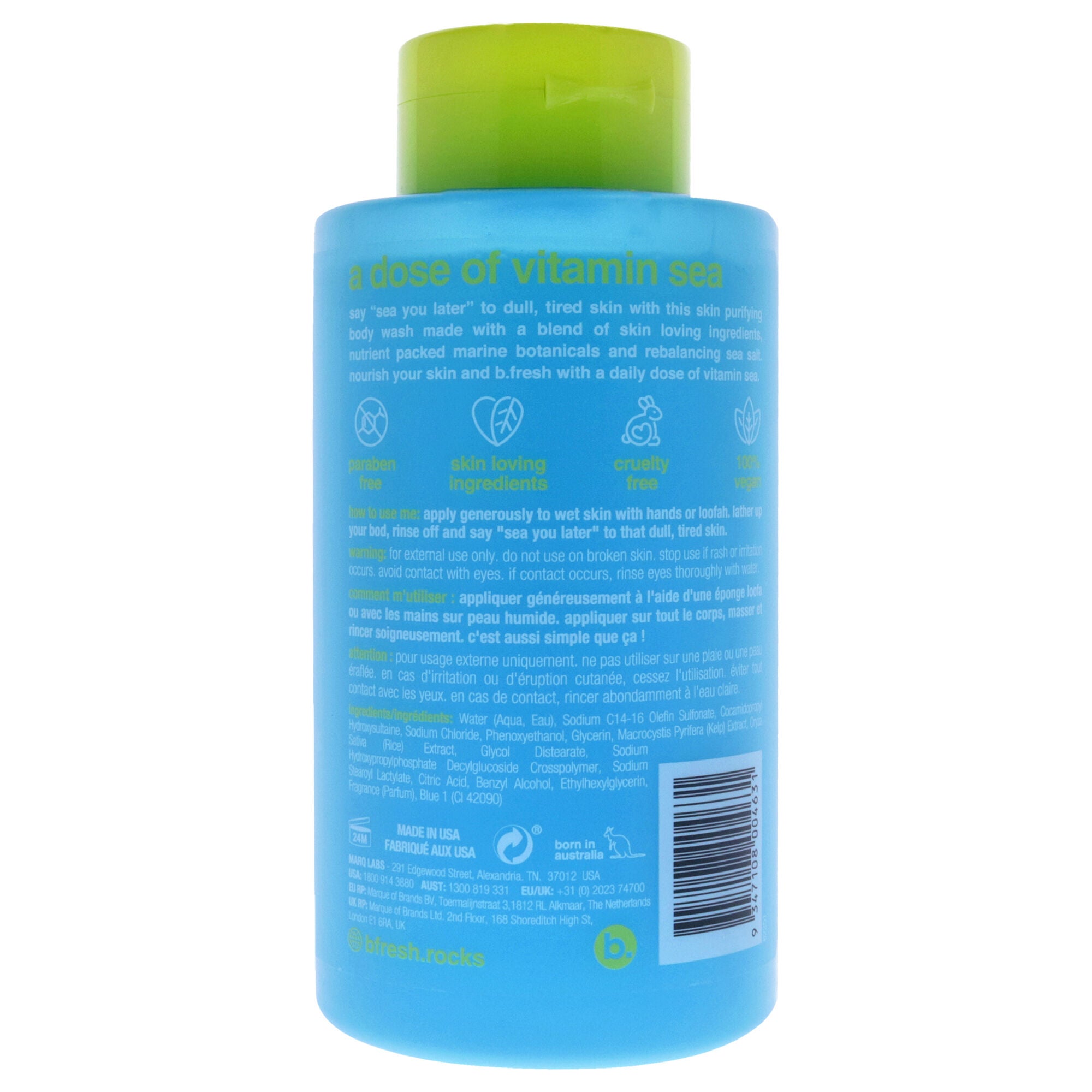 Vitamin Sea Purifying Body Wash by B.fresh for Unisex - 16 oz Body Wash, See Description, alternate image number 2