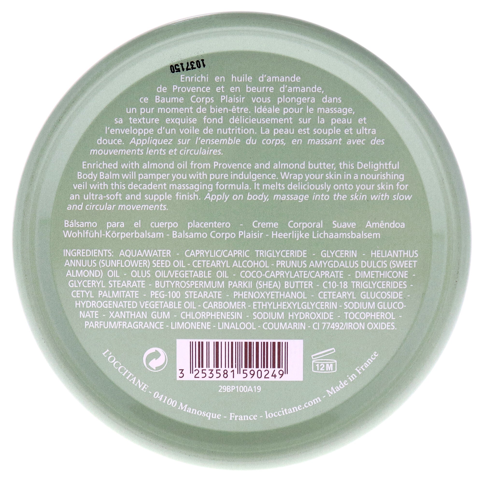 Almond Delightful Body Balm by LOccitane for Unisex - 3.4 oz Balm, , alternate image number 3