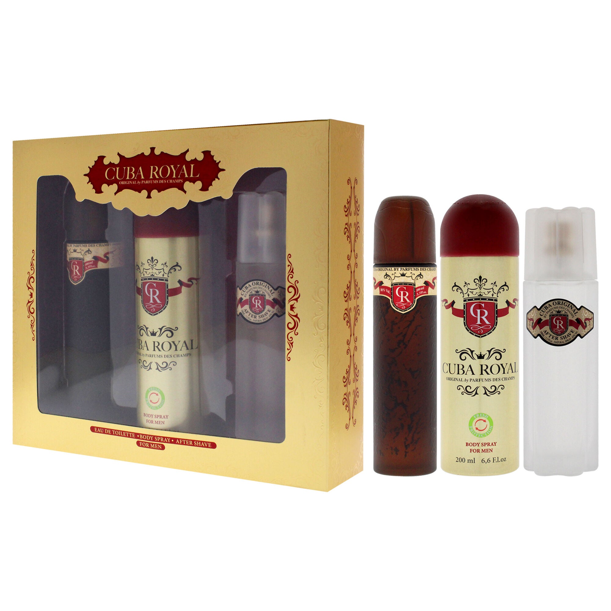 Cuba Royal by Cuba for Men - 3 Pc Gift Set 3.3oz EDT Spray, 6.7oz Body Spray, 3.3oz After Shave, See Description, alternate image number 3