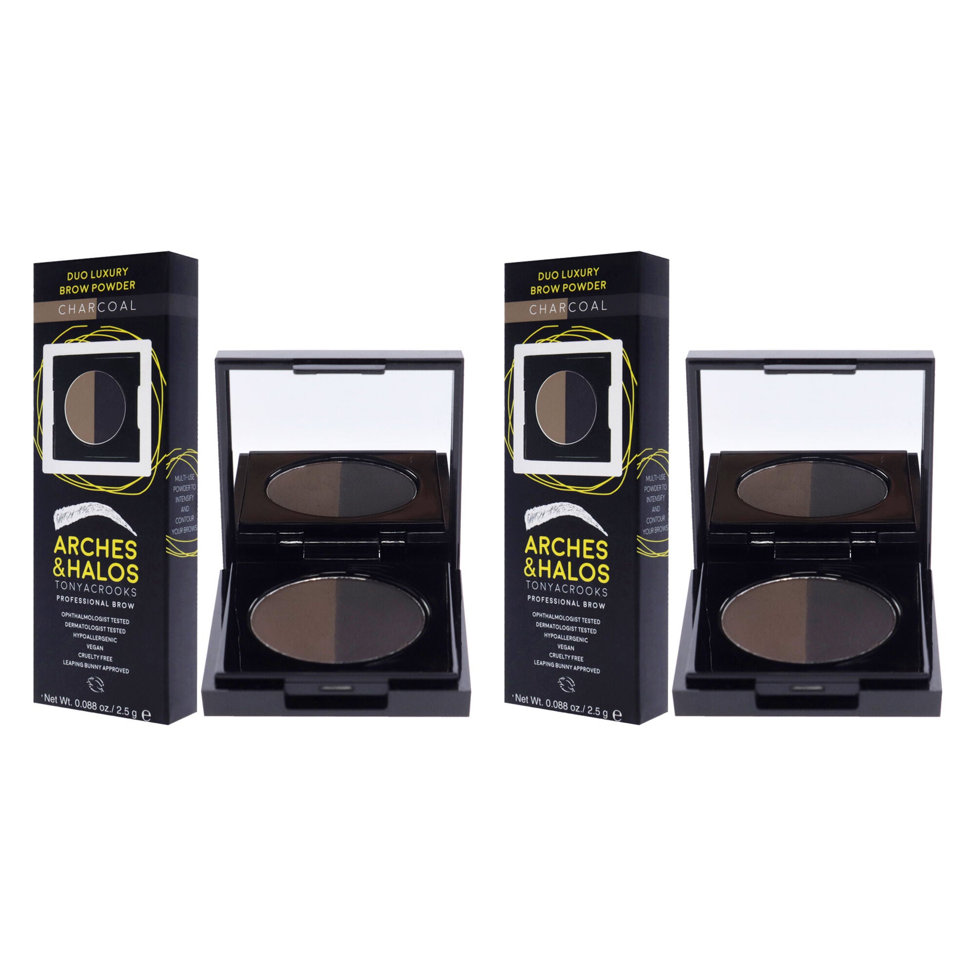 Duo Luxury Brow Powder - Charocoal by Arches and Halos for Women - 0.088 oz Eyebrow - Pack of 2, , alternate image number 7