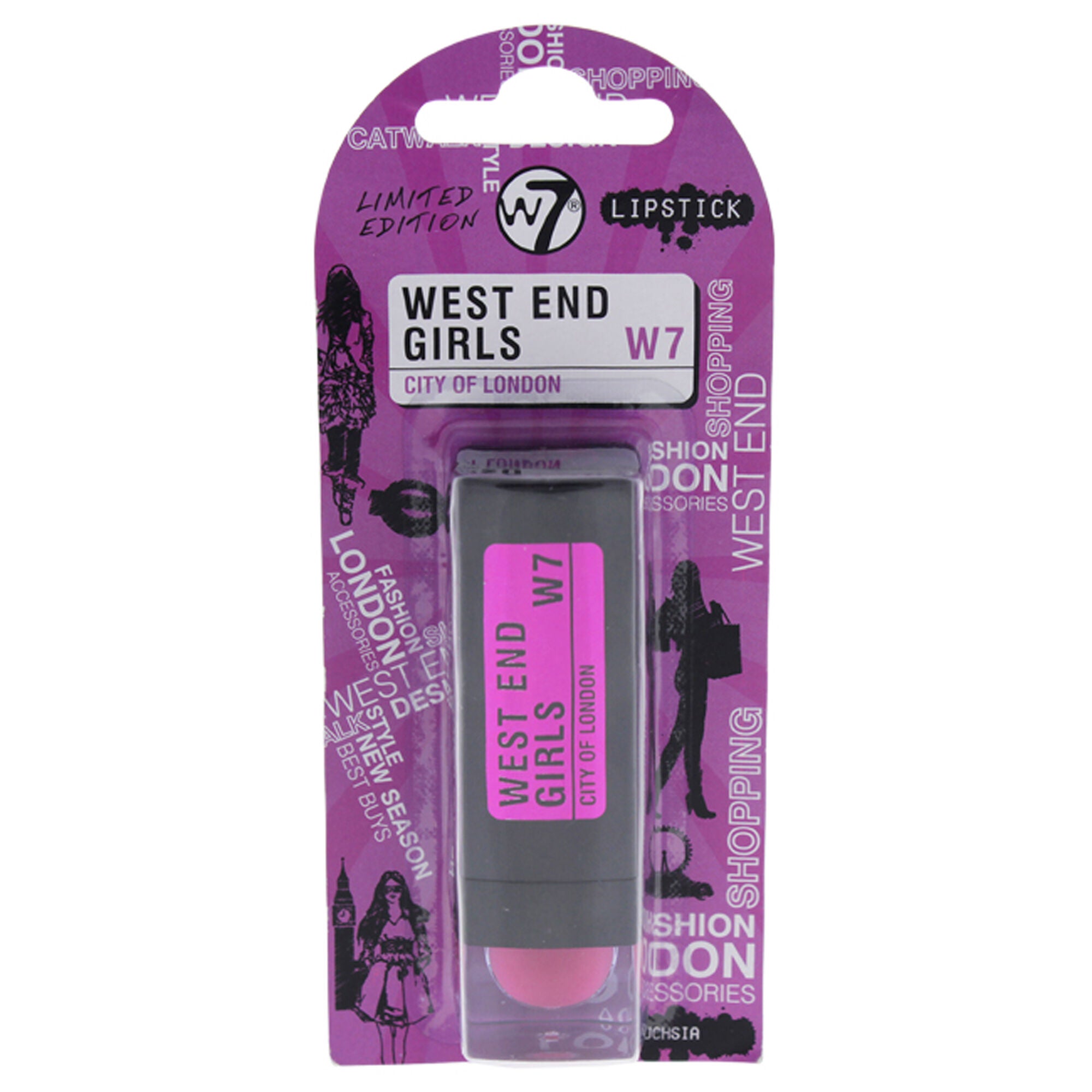 West End Girls City Of London - Fuchsia by W7 for Women - 0.1 oz Lipstick, , alternate image number 3
