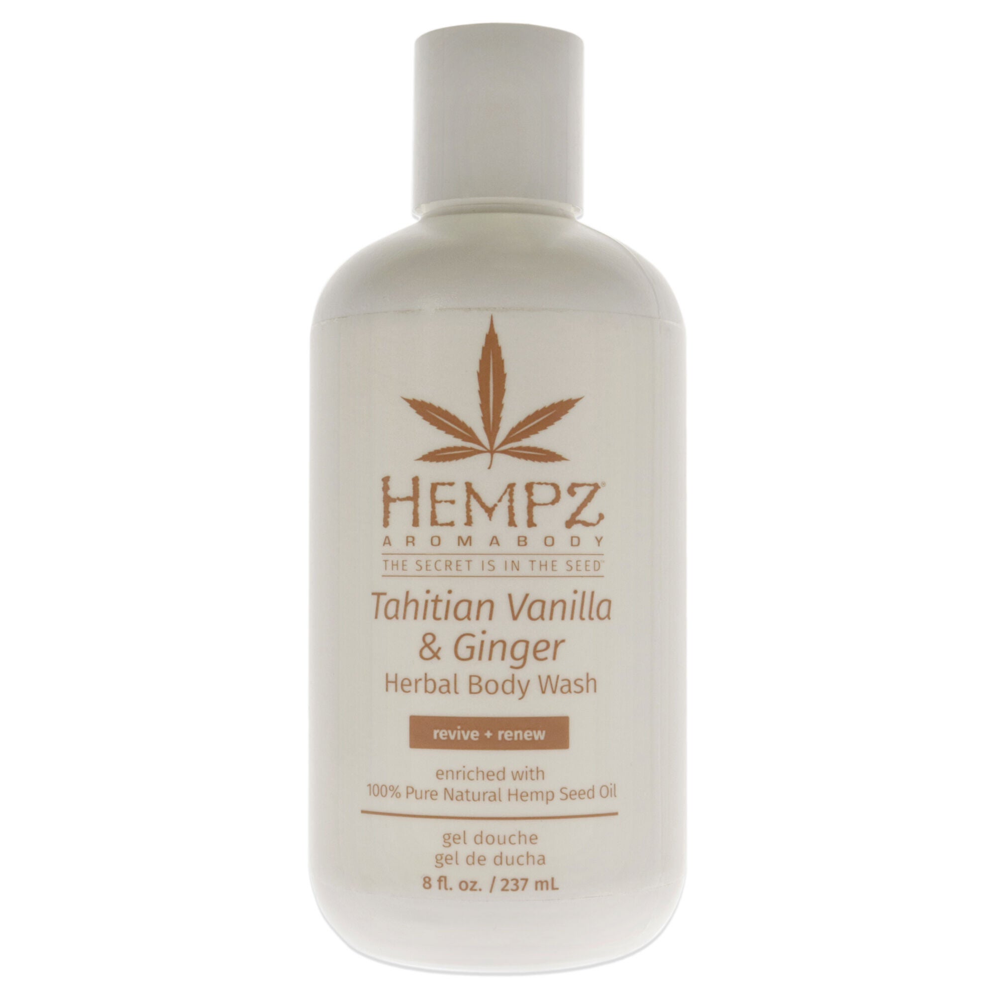 AromaBody Tahitian Vanilla and Ginger Herbal Body Wash by Hempz for Unisex - 8 oz Body Wash, See Description, hi-res image number 0