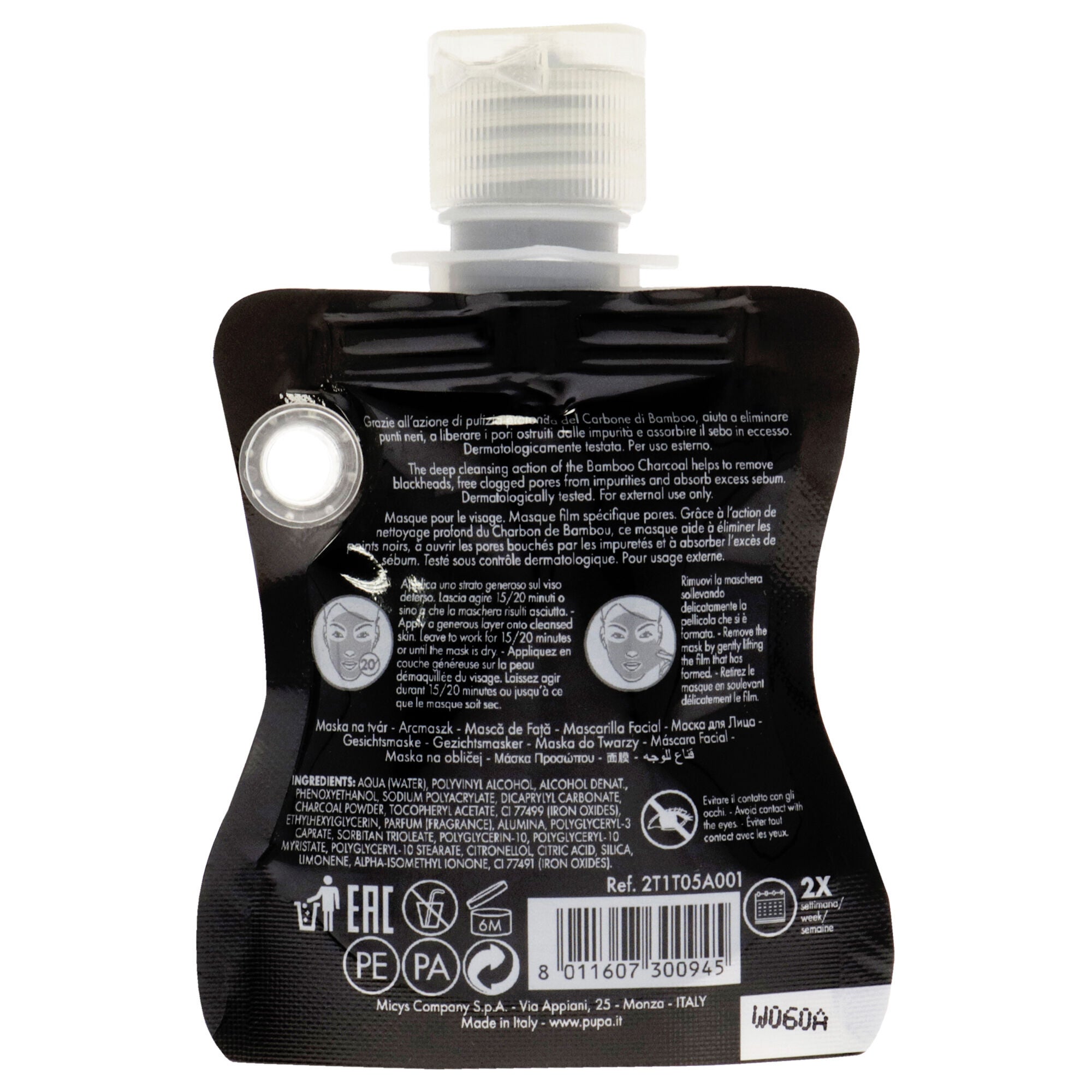 Peel-Off Pore Perfecting Face Mask by Pupa Milano for Unisex - 1.01 oz Mask, See Description, alternate image number 2