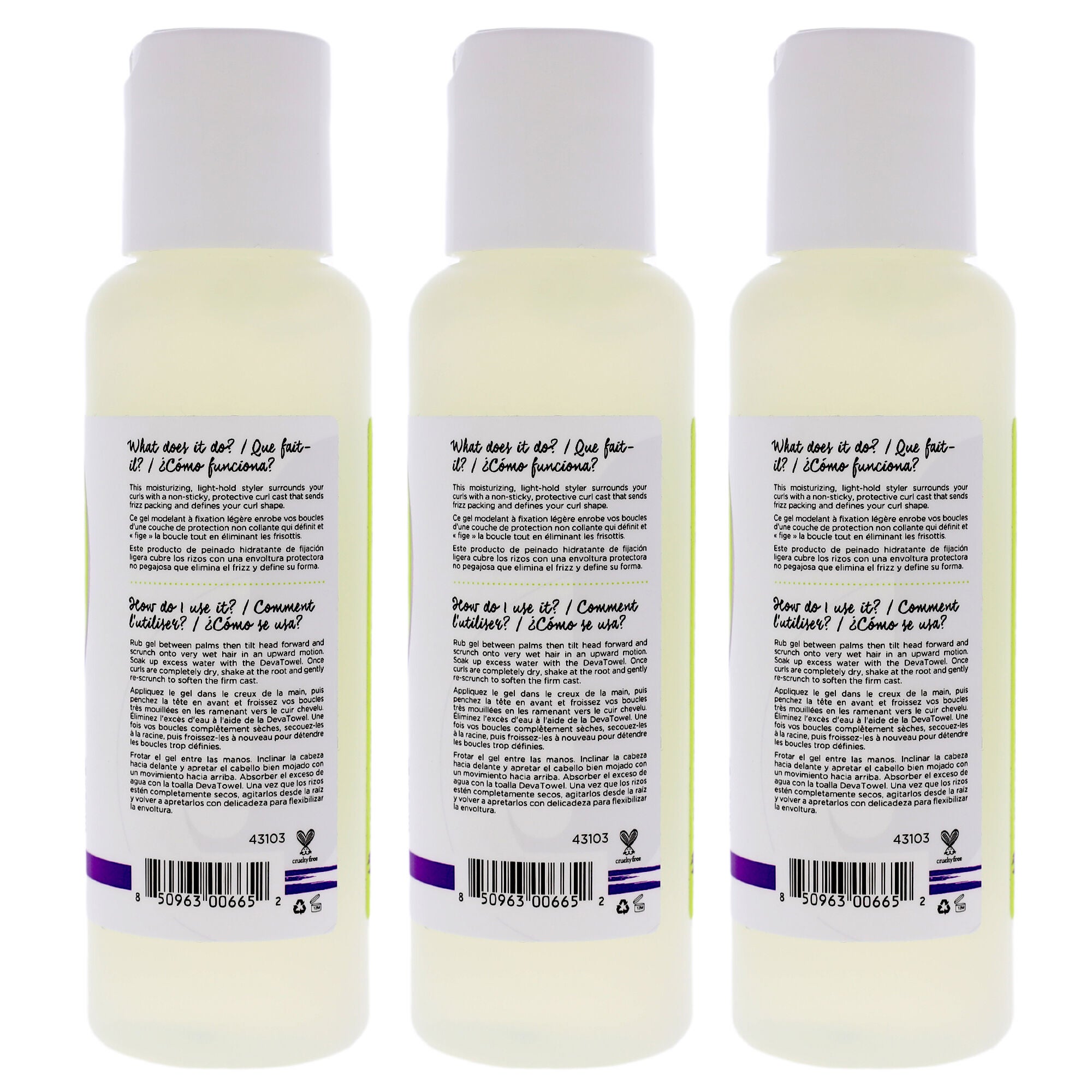 DevaCurl Light Defining Gel by DevaCurl for Unisex - 3 oz Gel - Pack of 3, Clear, alternate image number 2