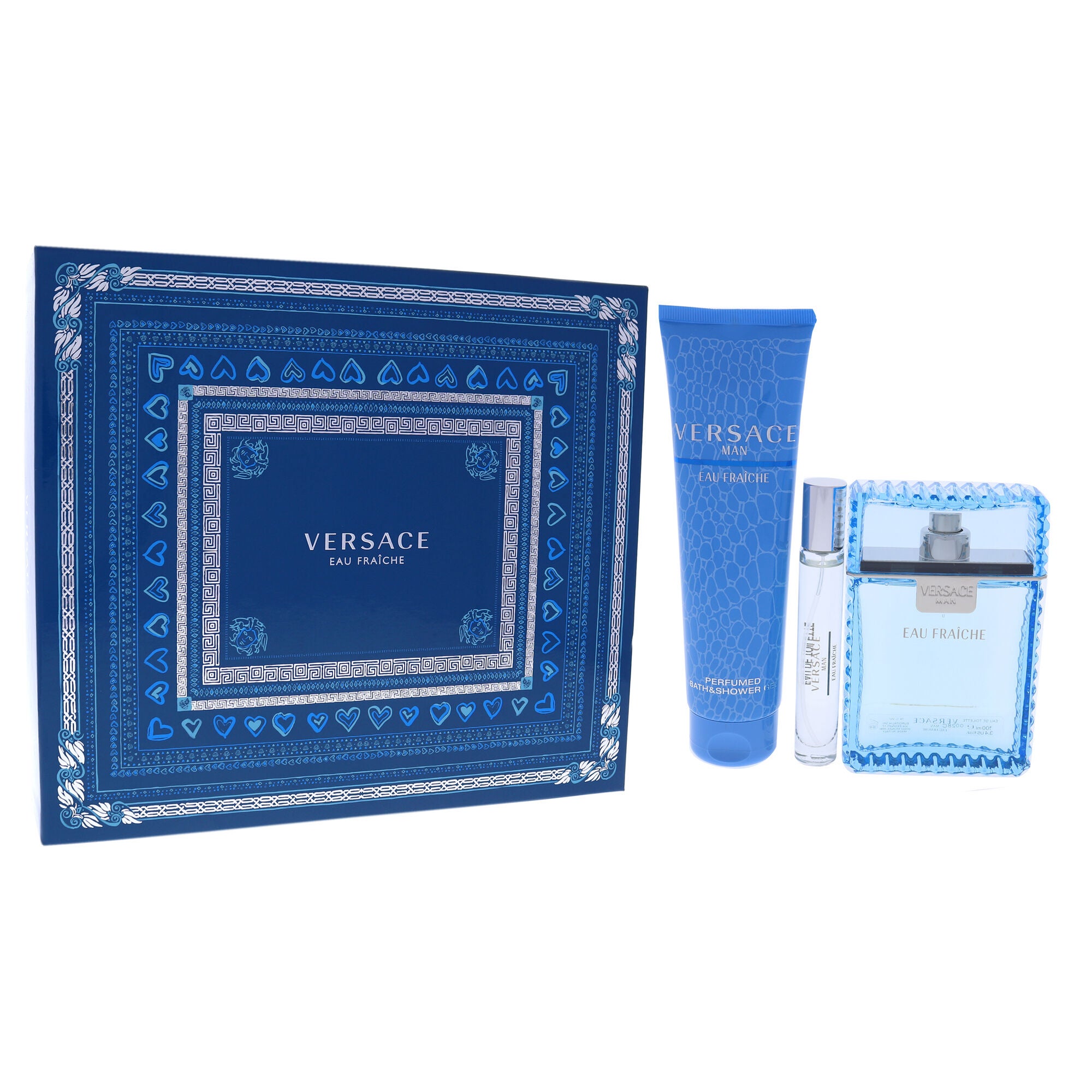 Versace Man Eau Fraiche by Versace for Men - 3 Pc Gift Set 3.4oz EDT Spray, 10ml EDT Spray, 5oz Bath and Shower Gel, See Description, alternate image number 2